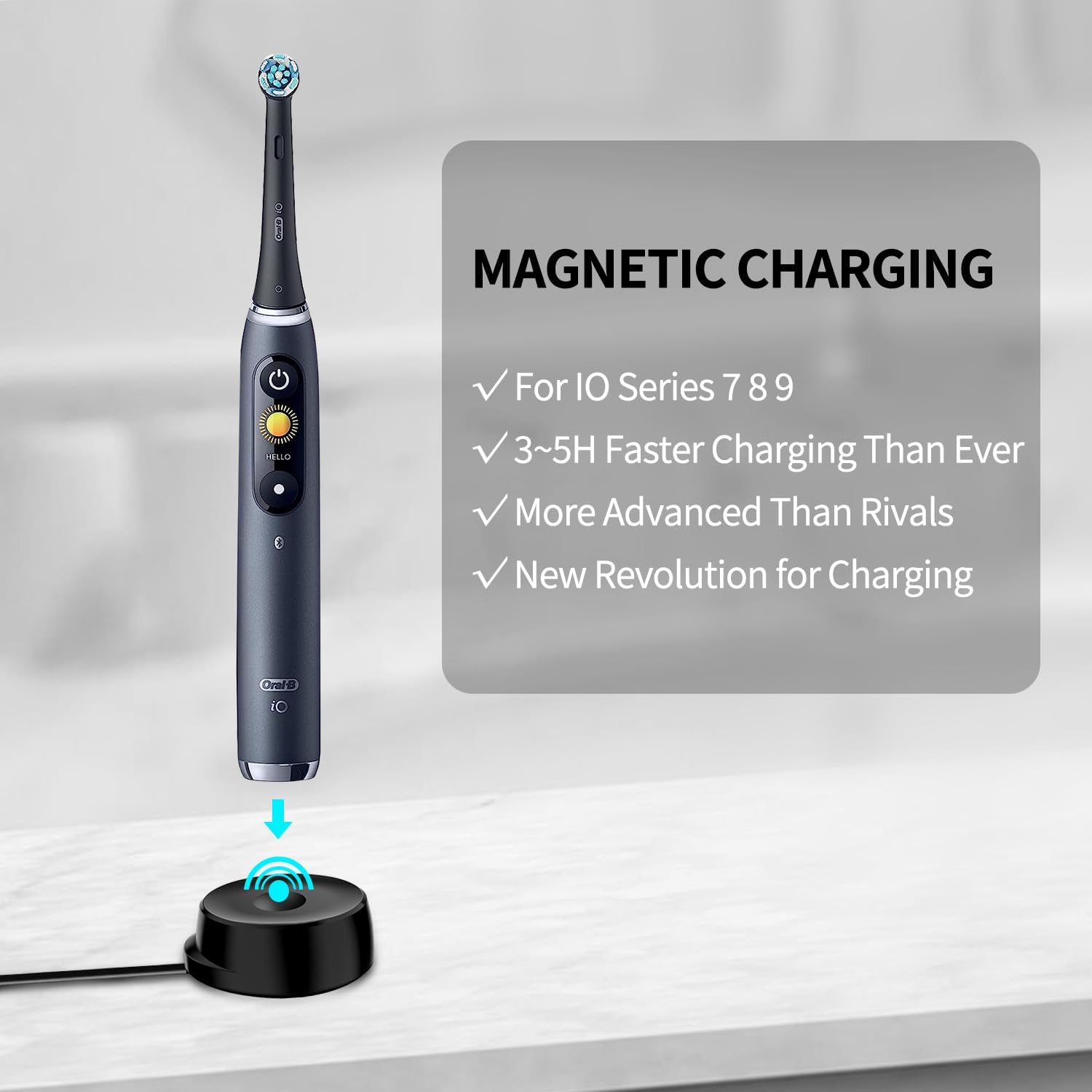 Cargador de cepillo de dientes eléctrico para cepillo de dientes Braun Oral B IO7 IO8 IO9, cargador magnético de repuesto para cargador IO 3768