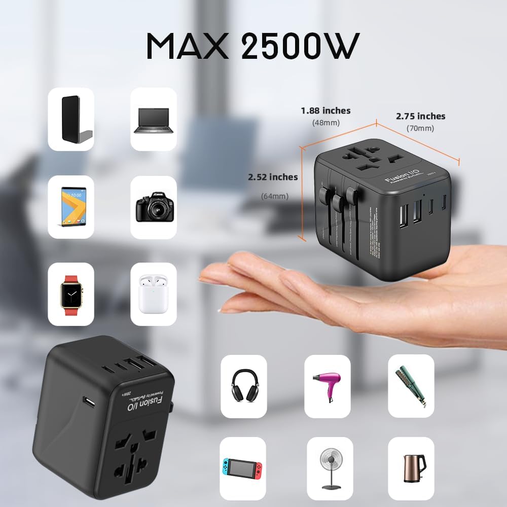 (28W) – Cargador rápido sin bordes que anhela explorar el mundo Cargador universal para teléfonos inteligentes, portátiles, tabletas, cámaras,