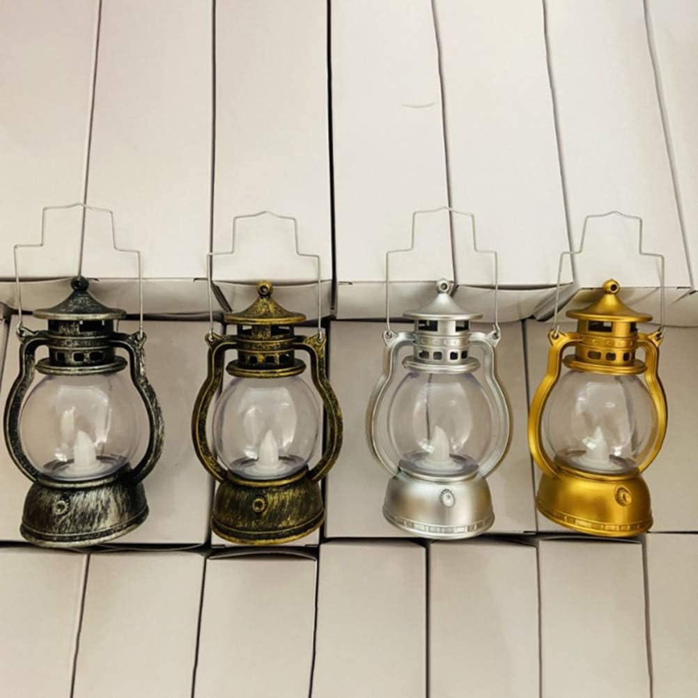 3 lámparas de aceite pequeñas retro decorativas con luz LED, interruptor ajustable, lámparas de aceite, luces nocturnas de Halloween para el hogar,