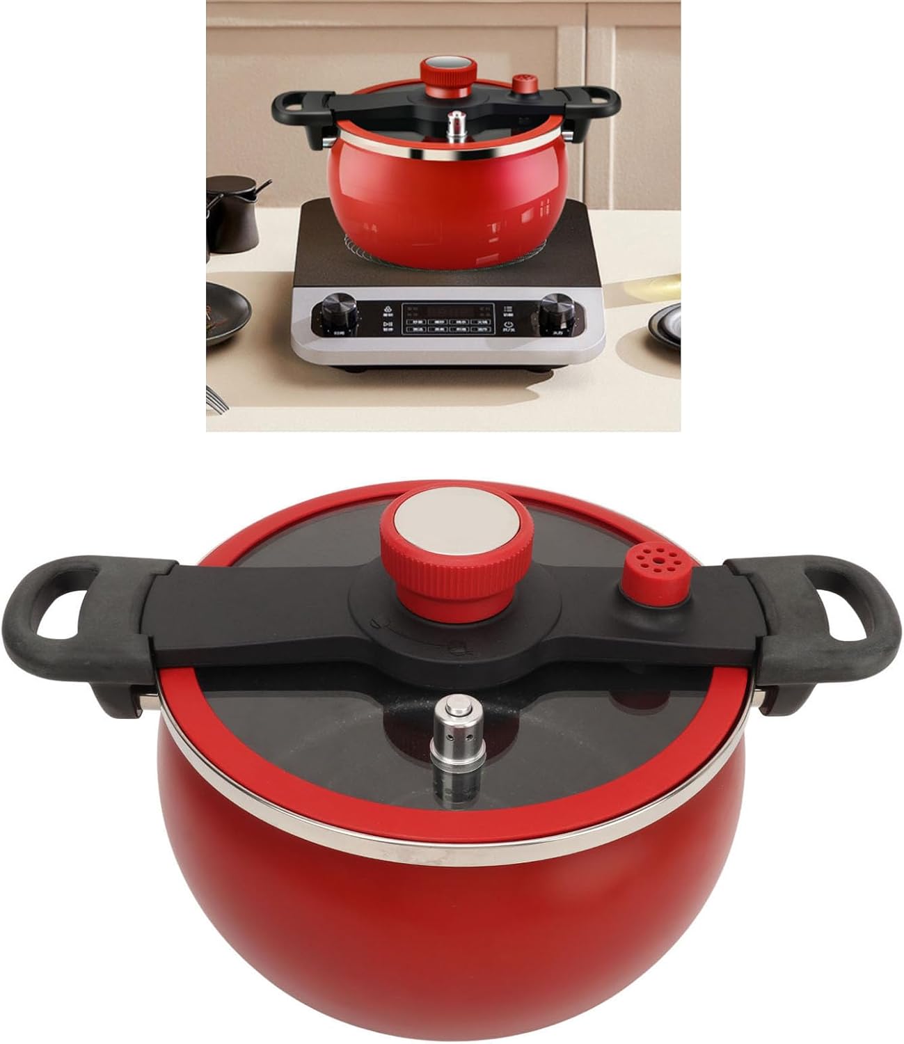 Olla de sopa antiadherente multifuncional de 7 L, olla a presión para microondas, olla saludable para estufa de gas, herramienta de cocina universal