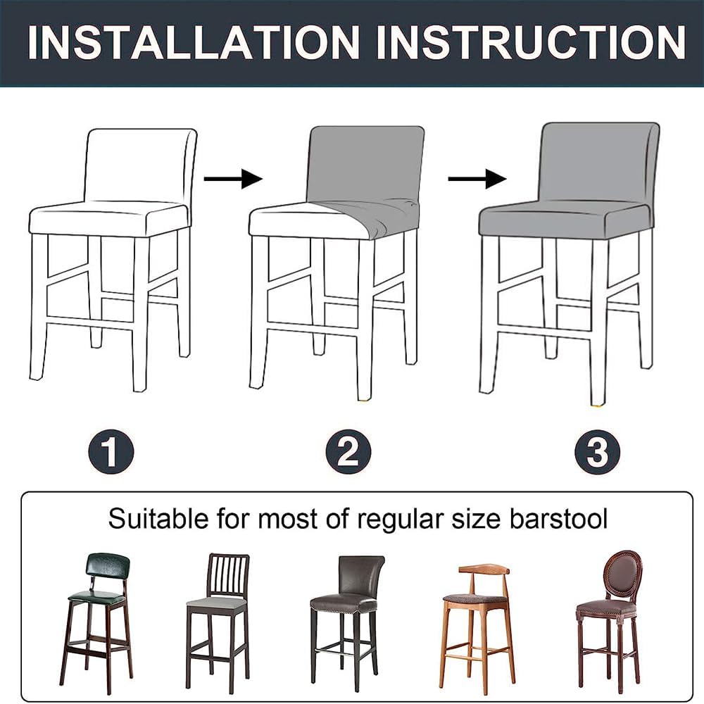 Fundas de terciopelo para sillas de pub, extraíbles y elásticas para taburete de mostrador (2, amarillo)