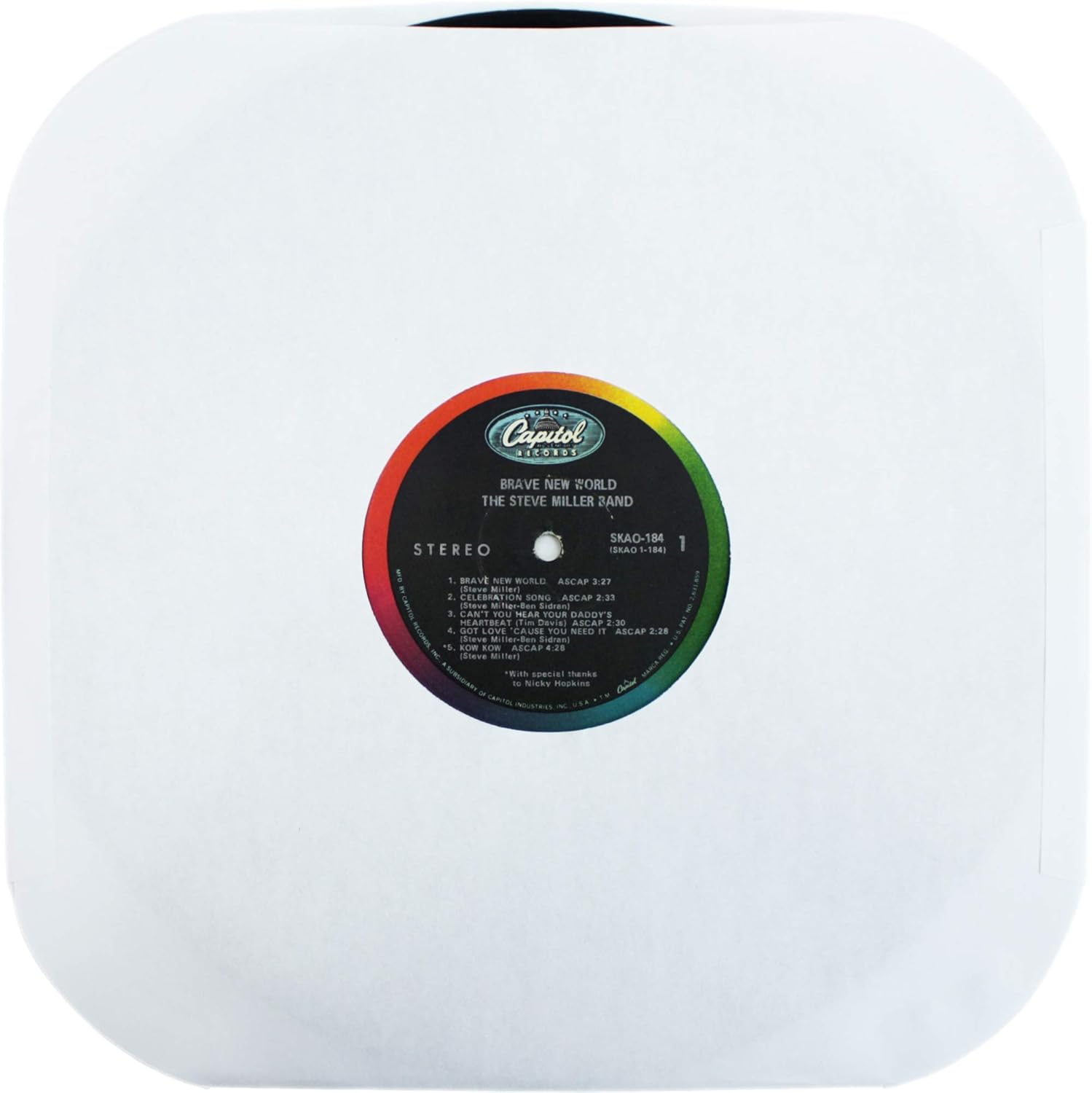 Square Deal – Fundas interiores para disco de vinilo de 12pulgadas, de papel blanco pesado, calidad de archivo, sin ácidos Juego de 100 unidades