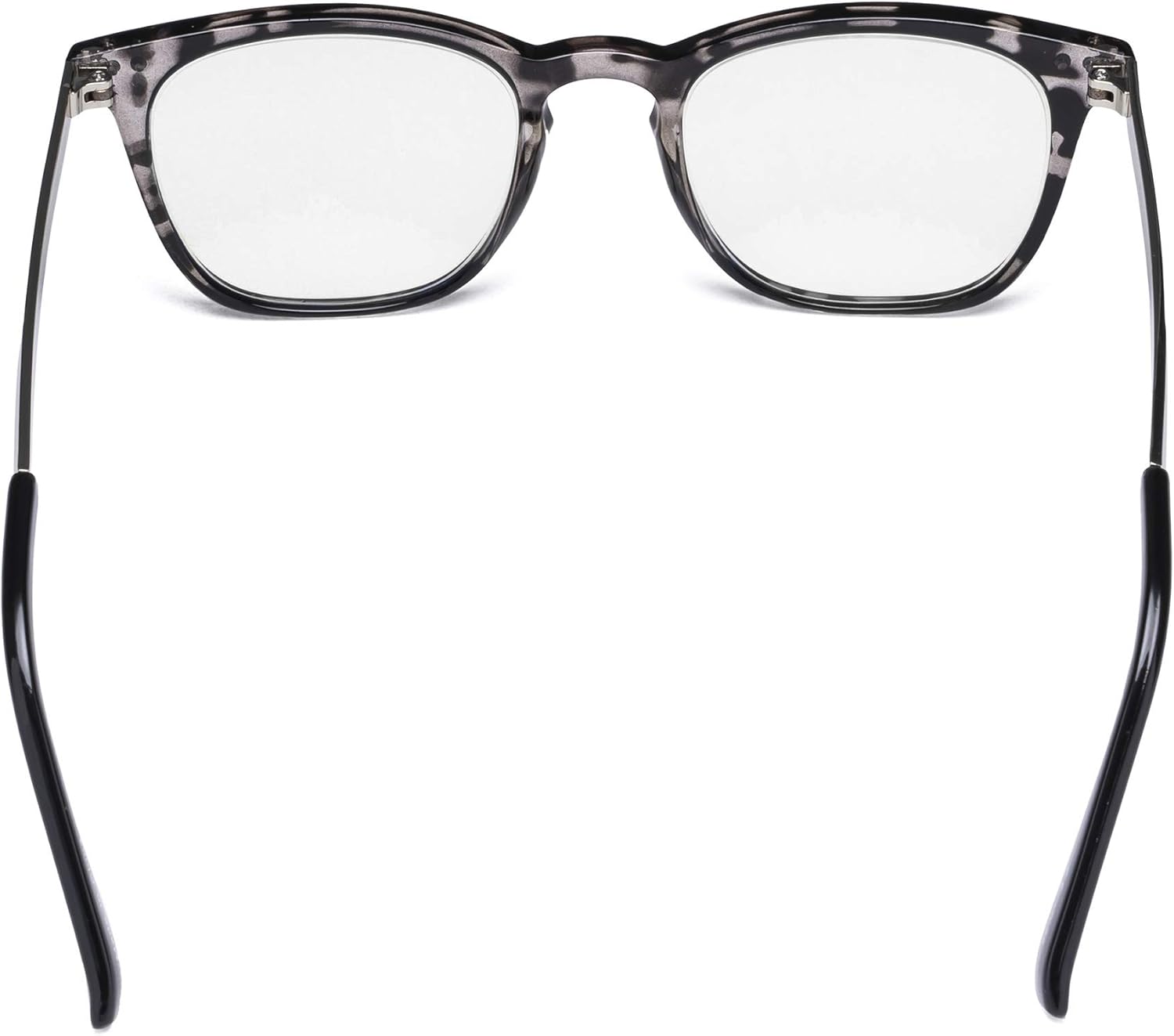 Eyekepper Lectores Retro Cuadrado Plástico Marco Metal Brazos Lectura Gafas Gris DEMI +2.0