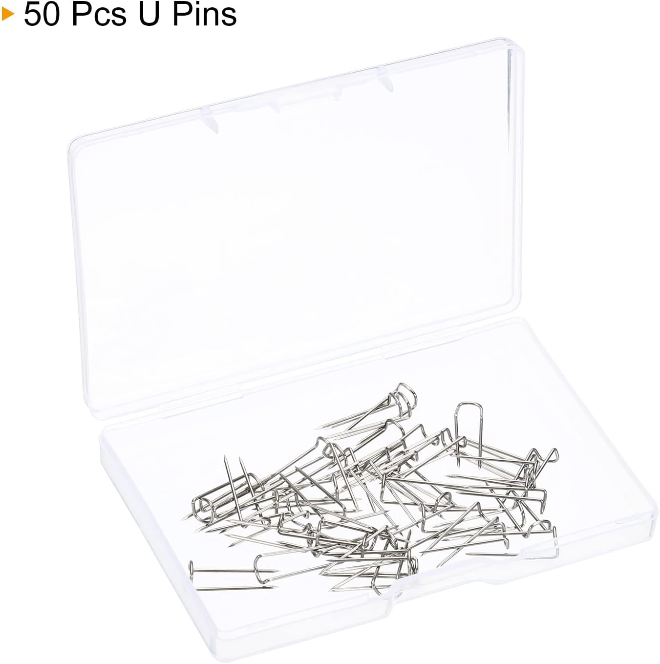 PATIKIL U-Pins, paquete de 50 pasadores de acero para costura de tela artesanal, color plateado