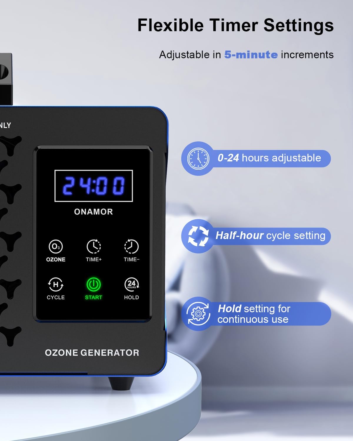Generador digital de ozono eliminador de olores de 30000 mgh, eliminación de olores de máquina de ozono de alta capacidad, eliminador de olores de