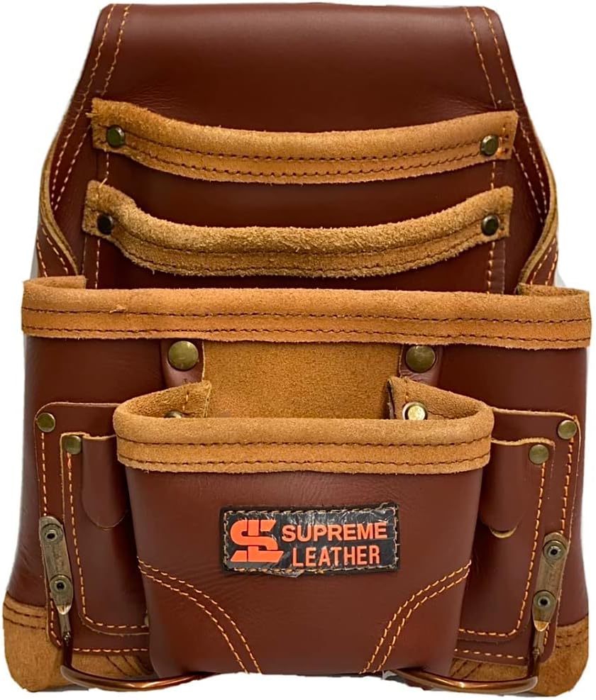 Bolsa de herramientas de cuero para construcción, bolsas de herramientas perfectas para carpinteros, electricistas, paneles de yeso, trabajo de