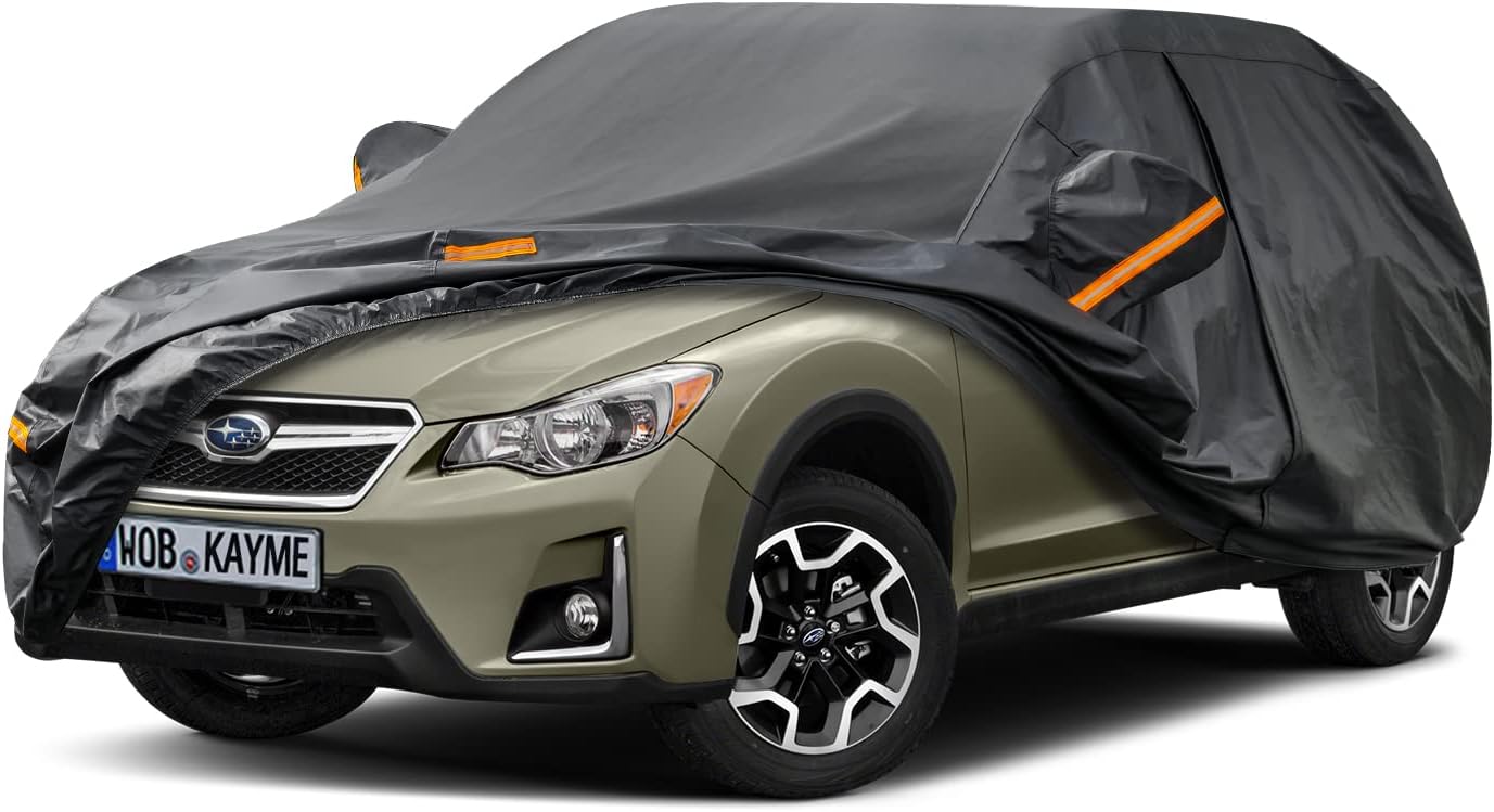 Kayme Funda de auto de 7 capas para SUV, ajuste personalizado para Subaru CrossTrek (2017-2023), impermeable para todo tipo de clima, cubierta