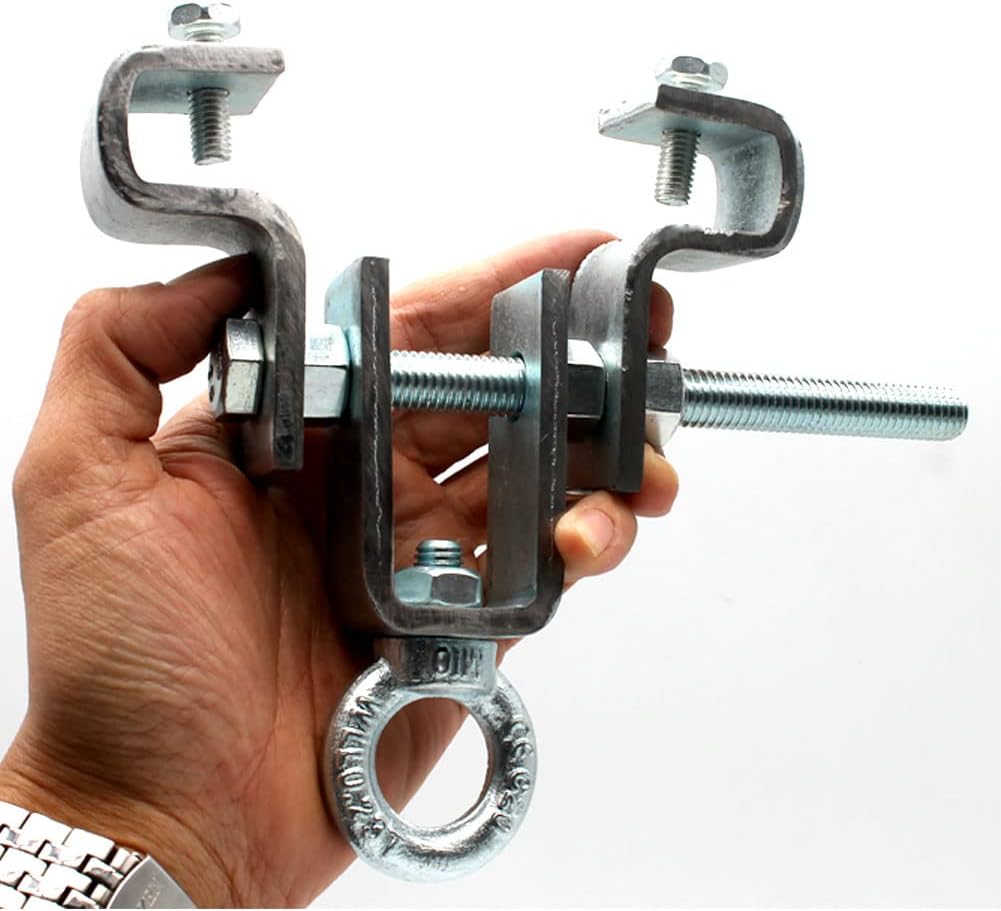 Percha de bolsa pesada I-Beam Abrazadera de viga de acero para bolsa pesada. Adecuado para vigas en I con ancho inferior 2.5 “2.5 in7.5” 7.5 in