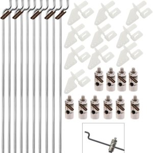 10Pcs 1.5 x 450mm Z Push Rods Parts & 10Pcs Adjustable Pushrod Connector Linkage Stopper 1.8mm & 10Pcs Nylon Control Horns 21×10 mm Compatible for 10Pcs 1.5 x 450mm Z Push Rods Parts & 10Pcs Adjustable Pushrod Connector Linkage Stopper 1.8mm & 10Pcs Nylon Control Horns 21×10 mm Compatible for