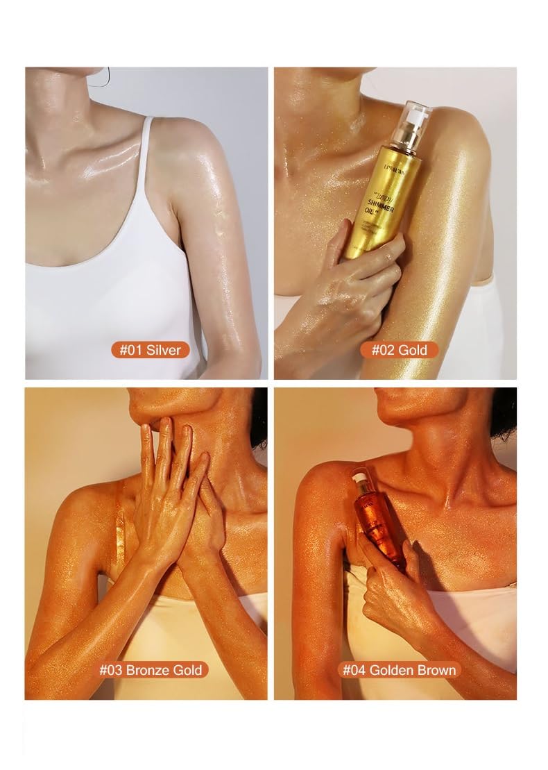 Maquillaje iluminador de cuerpo blanco, de larga duración, impermeable, líquido para el cabello y el cuerpo, aceite brillante (blanco)