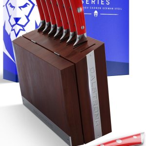 Dalstrong Juego de cuchillos para carne, 8 piezas, hoja de borde recto de 5 pulgadas, Gladiator Series Elite, cuchillo de cocina forjado de acero Dalstrong Juego de cuchillos para carne, 8 piezas, hoja de borde recto de 5 pulgadas, Gladiator Series Elite, cuchillo de cocina forjado de acero