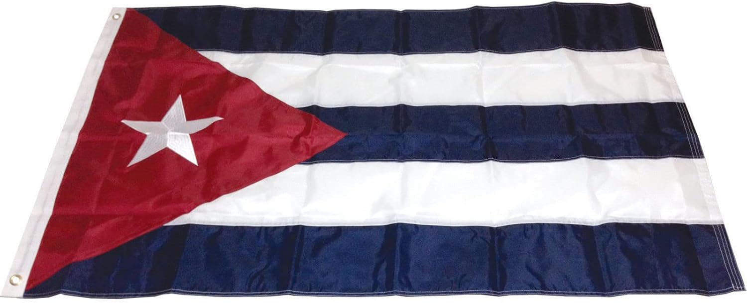 Premium 4X6 FT Embroidered Cuba Cuban 210D Sewn Nylon Flag Grommets