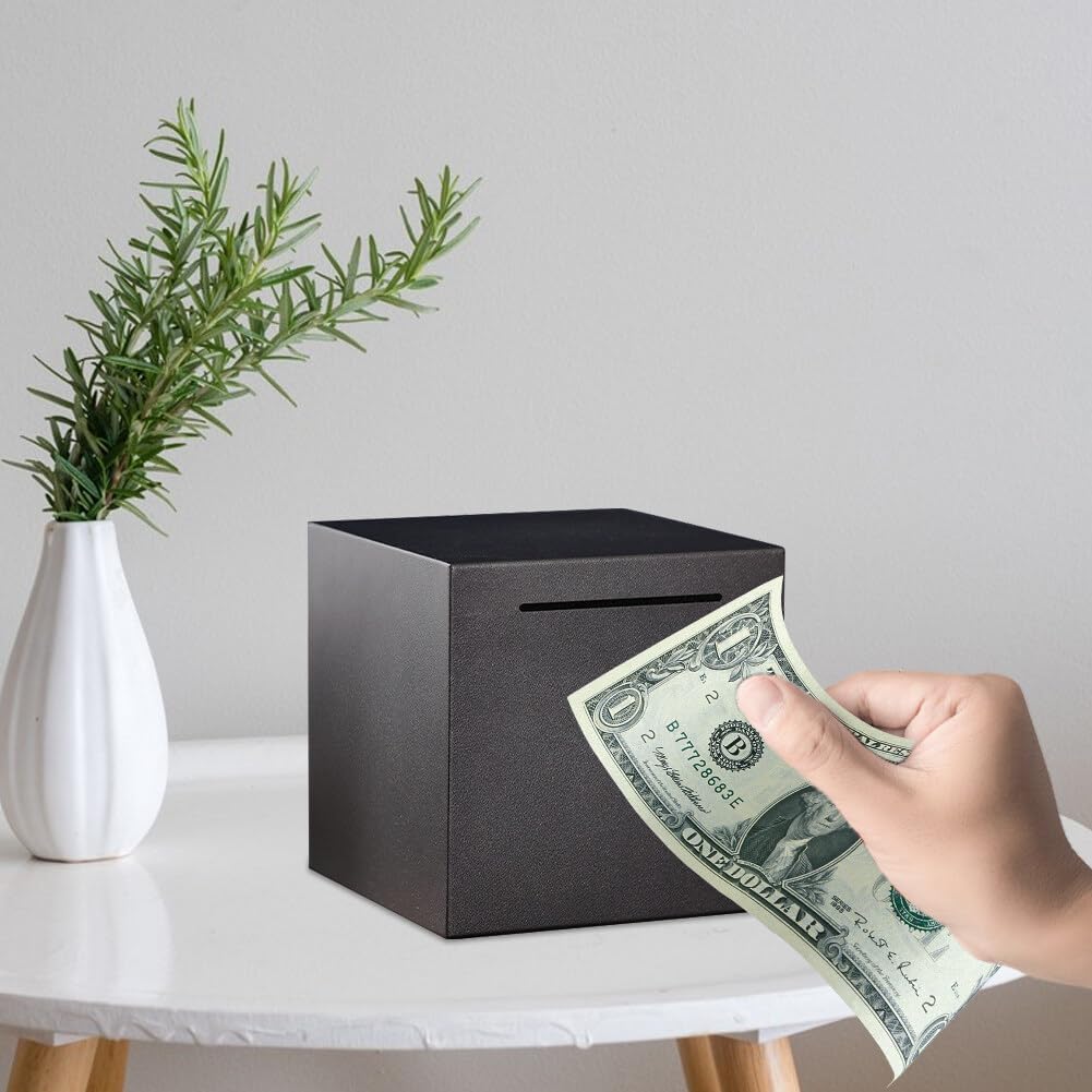 Alcancía de acero inoxidable para adultos, caja de dinero real de ahorro para adultos, caja de dinero real, tarro de monedas, caja de ahorro