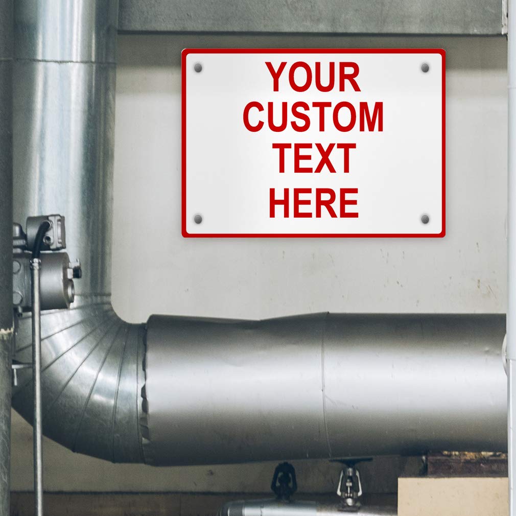 Cartel metálico de aluminio resistente a la intemperie de varios tamaños, señales de tráfico horizontales, texto personalizable en inglés, blanco y