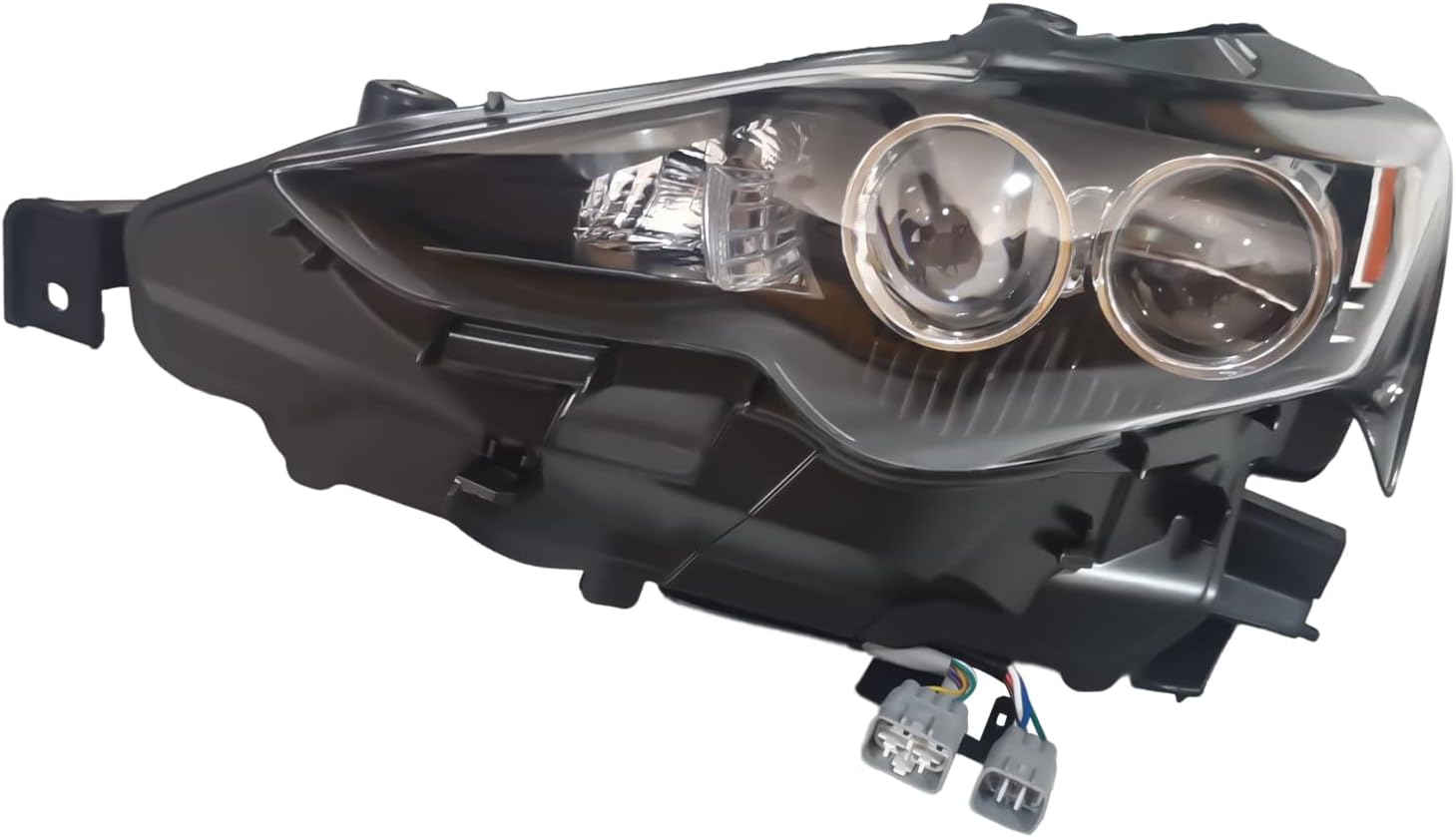 Faro delantero compatible con Lexus IS250 IS350 2014 2015 2016, faros delanteros LED, carcasa negra, lente transparente, lado izquierdo del