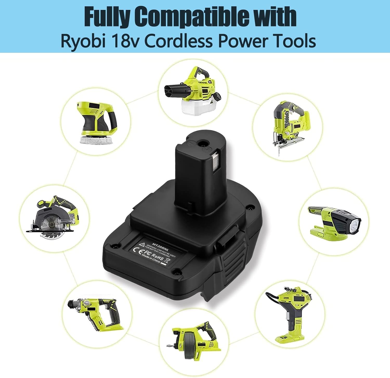 Convertidor MT20RNL para adaptador de batería Makita a Ryobi, conversión para batería Makita de 18 V a baterías de litio Ryobi 18 V One+ Plus, uso