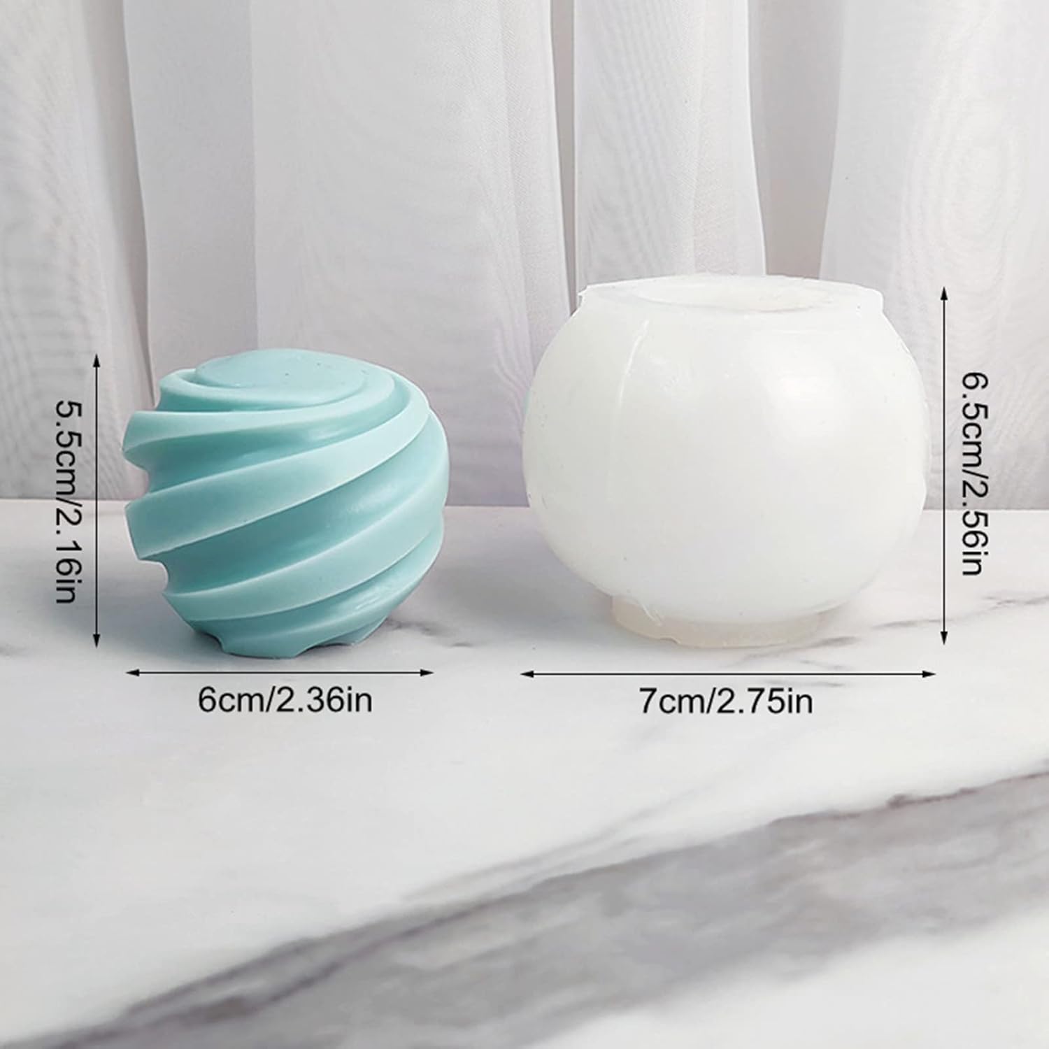 Molde de silicona para velas de bola de rosca, cera de jabón, fondant, pastel de chocolate, caramelo, molde para hornear, yeso, resina epoxi, molde