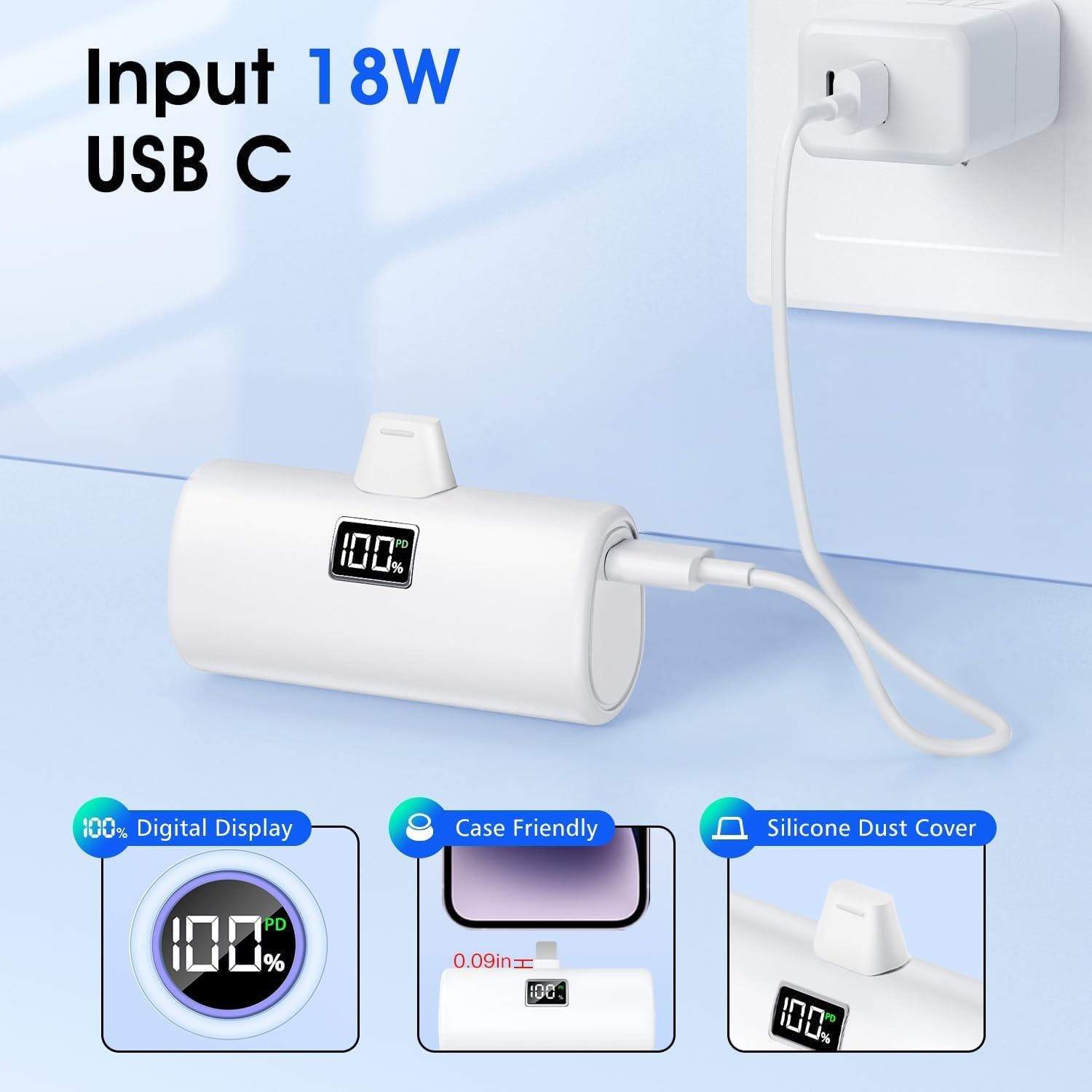 Cargador portátil para iPhone, batería de carga rápida de 6000 mAh para iPhone 1414 pro14 pro max1312XR876