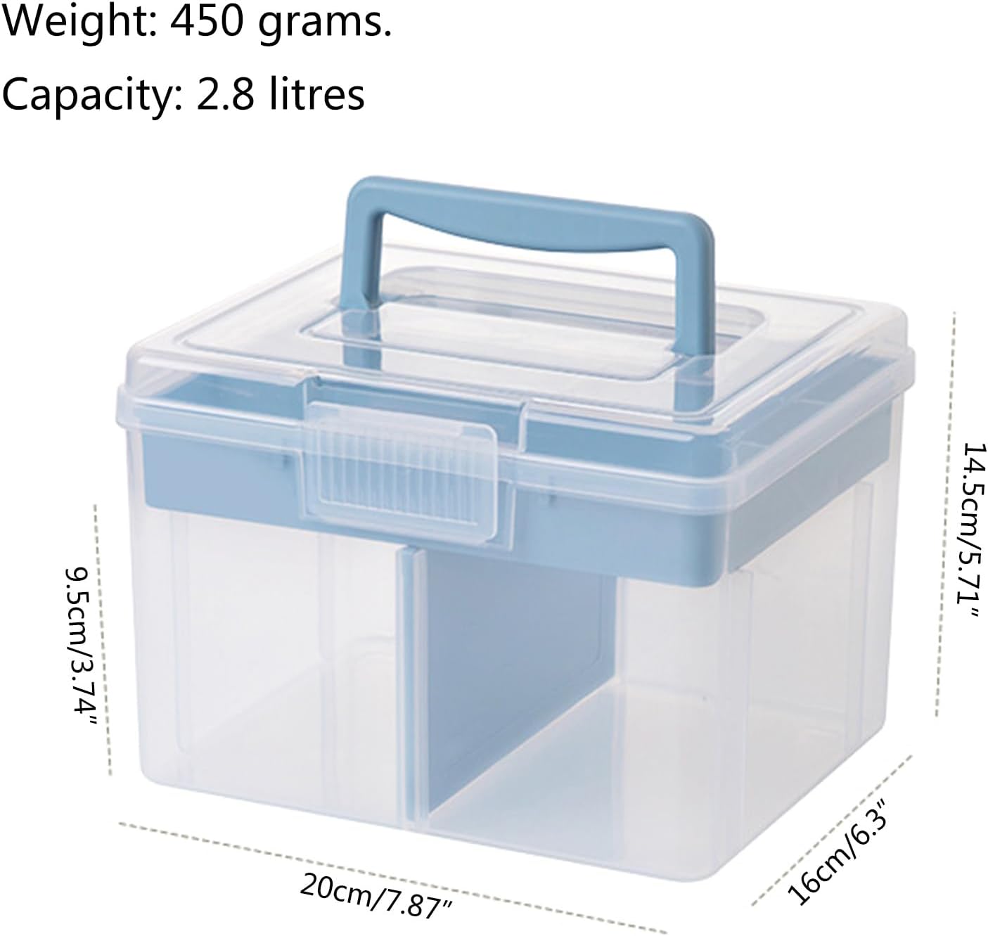 Clear Craft – Caja de almacenamiento apilable con bandeja de almacenamiento, contenedor de almacenamiento multiusos de plástico para almacenar