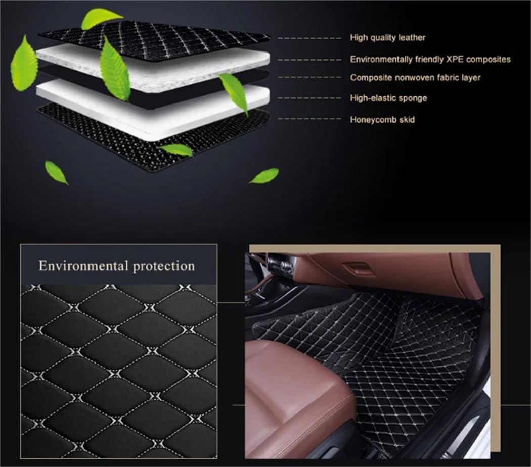 Alfombrillas personalizadas de cuero artificial para automóvil, impermeables, antideslizantes, adecuadas para automóviles, SUV, camiones. Protege el
