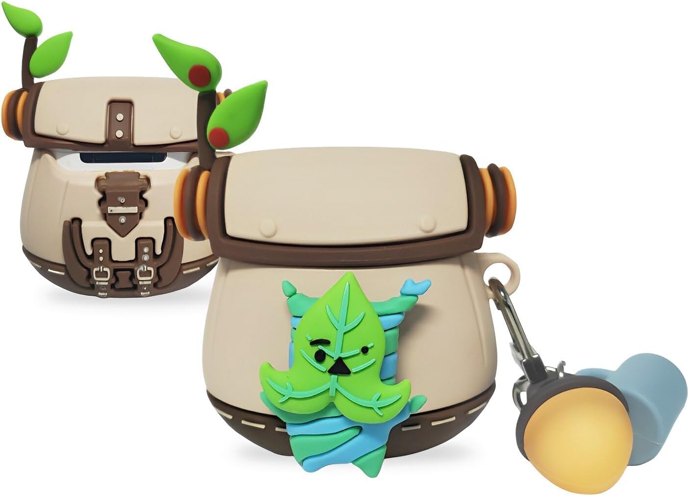 Korok Yahaha – Mochila moderna y divertida funda para AirPods de 21 generación, funda anticaída de silicona con colgante luminoso para niños, niñas,