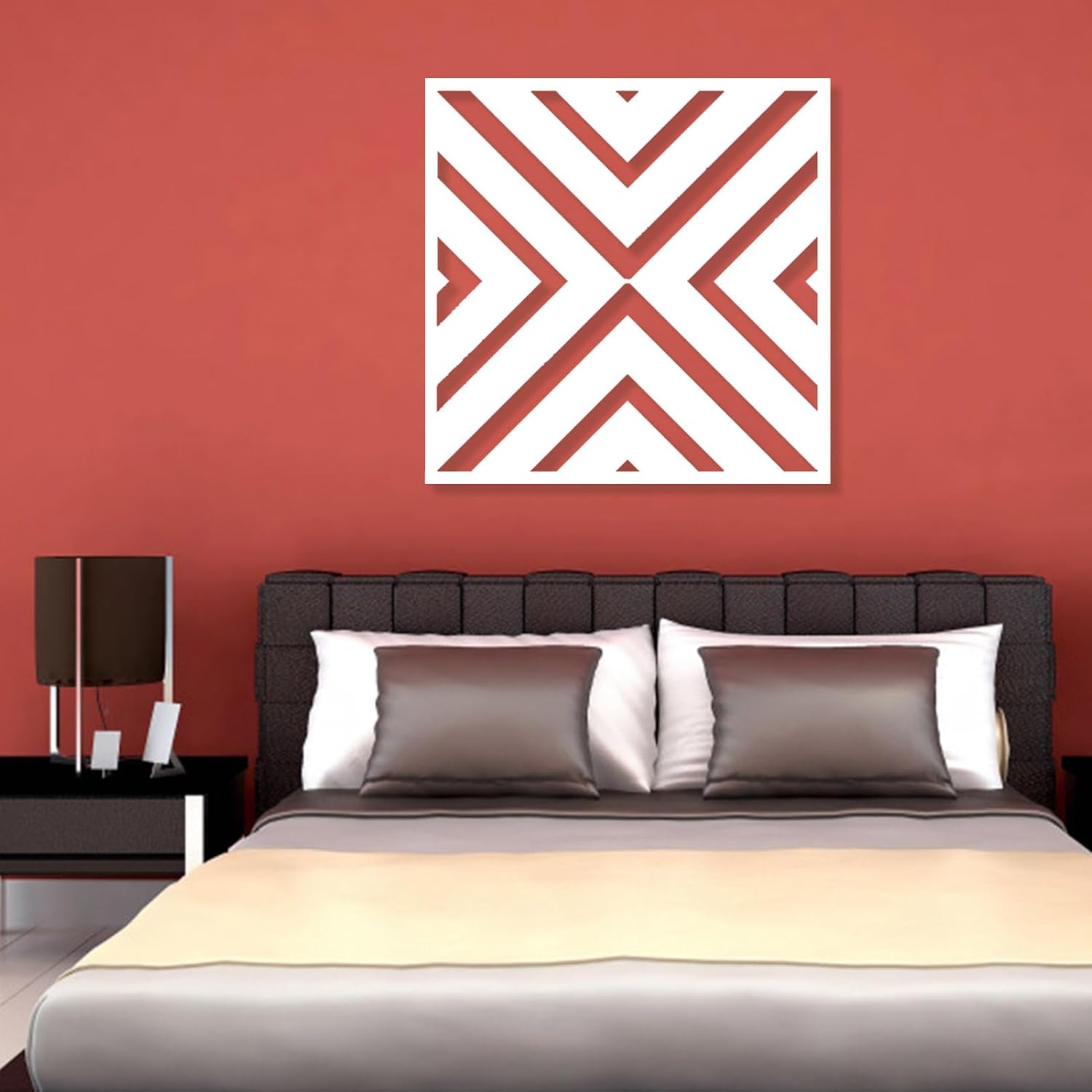 Arte de pared geométrico de metal, decoración de pared de metal cuadrado 3D, arte abstracto de pared de metal, arte de pared de metal para