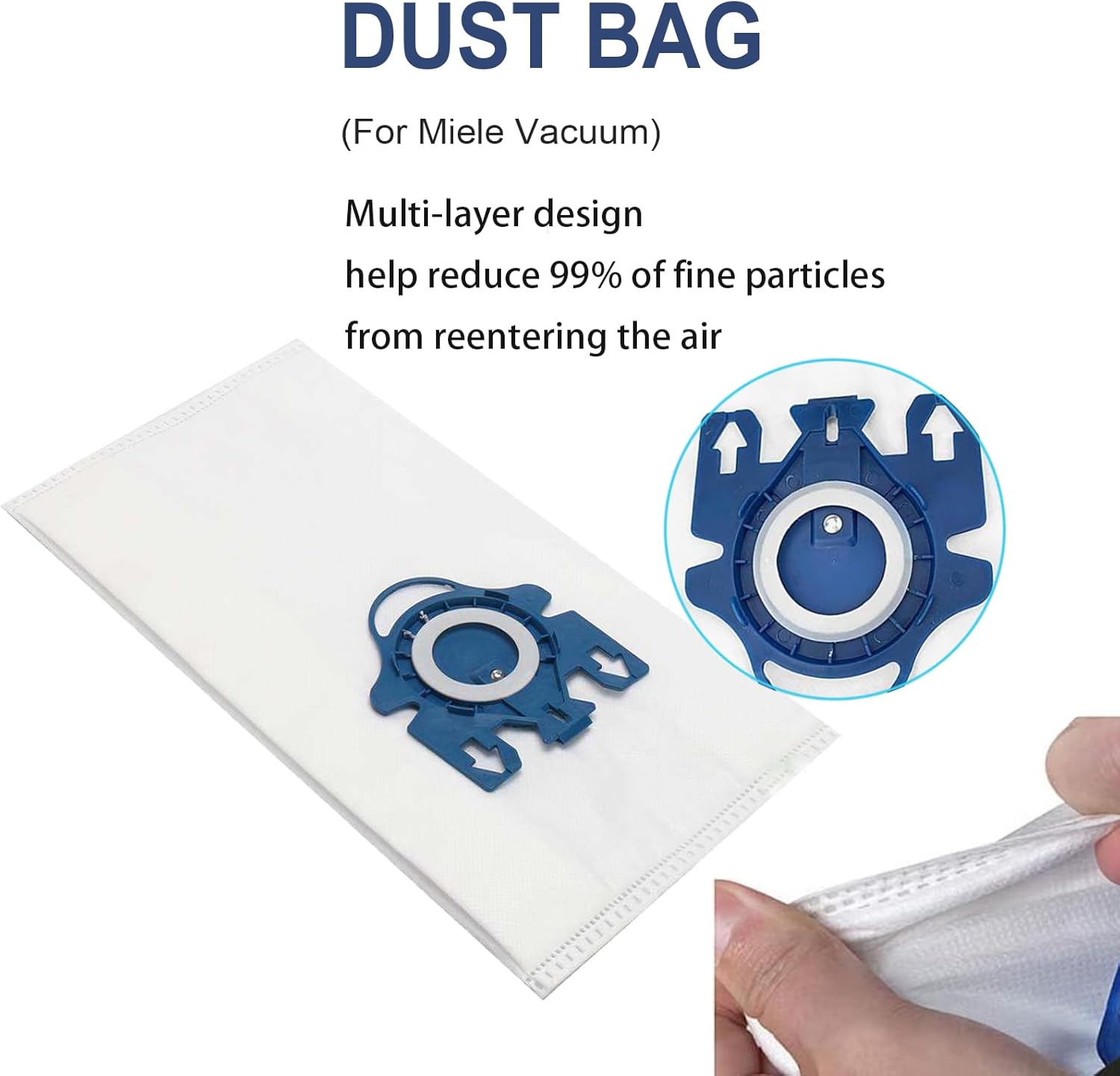 Paquete de 10 bolsas Airclean GN 3D para aspiradora compatibles con Miele Classic C1 Complete C1, C2, C3, S400i S600 S2 S5 S8 Series con 3 filtros