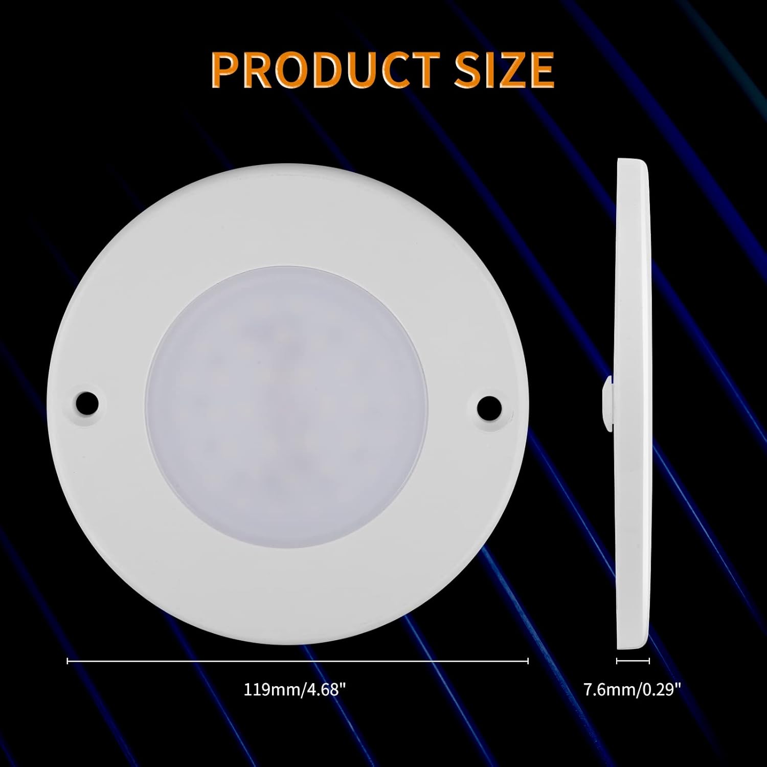 Luz LED de disco de techo para cámper, 4 paquetes de luz de disco súper delgada para debajo del gabinete, panel Downlight de 3.6 W para RV, cámper,