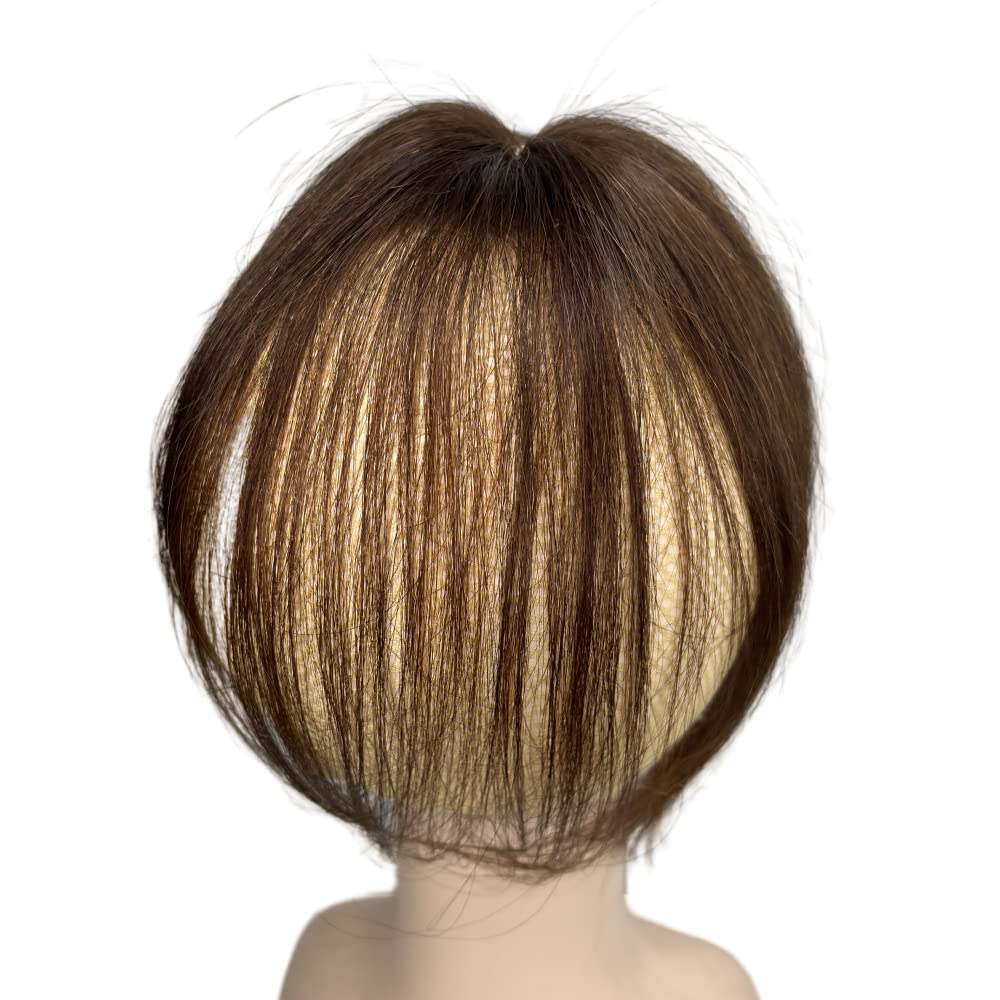 Anemone Extensiones de cabello humano con clip para mujer, 10 pulgadas, parte media, lacio, extensiones de cabello para pérdida de cabello suave
