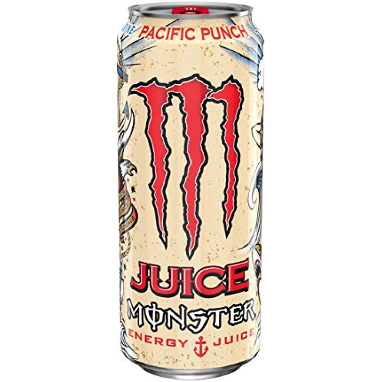 Juice Monster Pacific Punch, Energy + Juice, bebida energética, 16 onzas (paquete de 16)