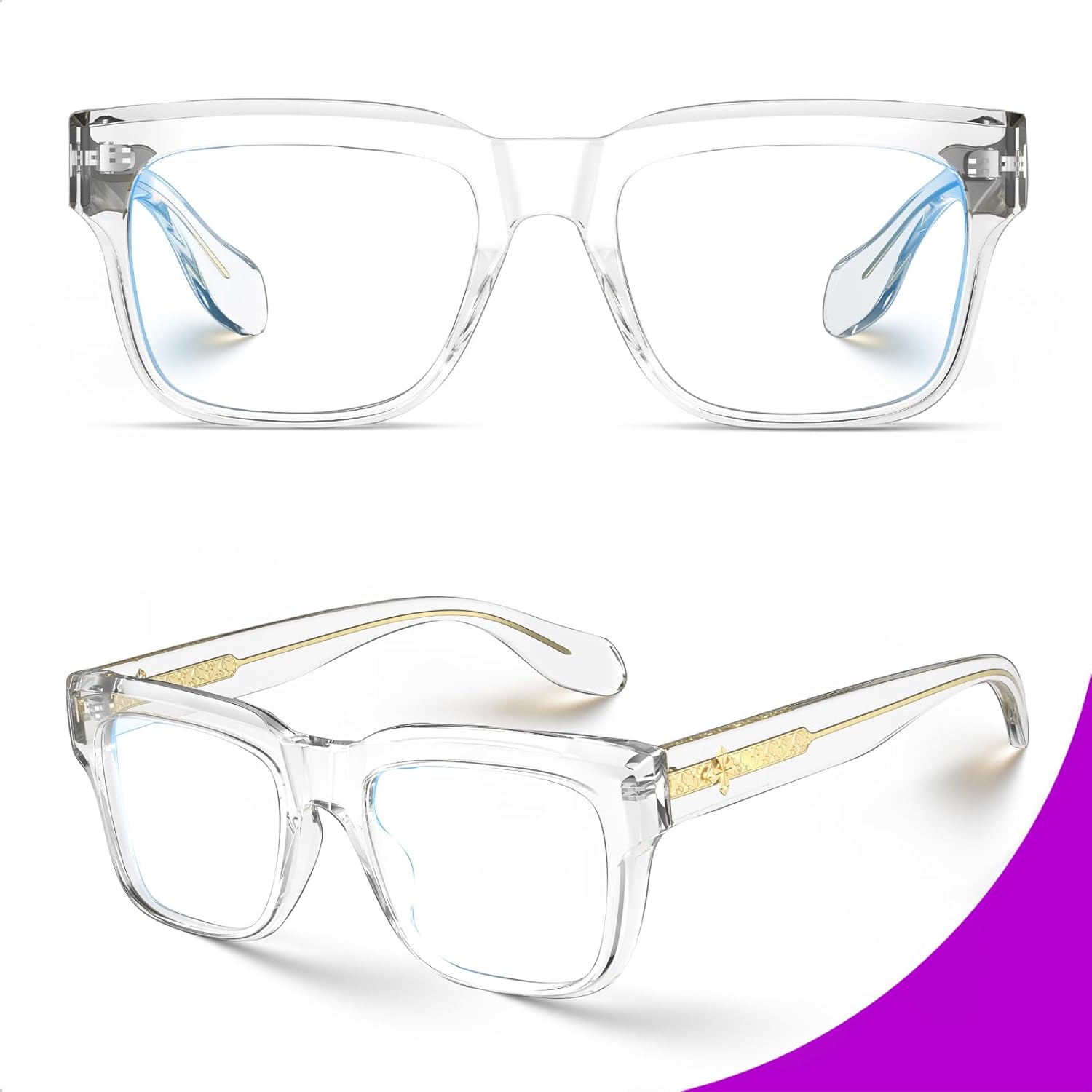 VISOONE TR90 – Gafas cuadradas con bloqueo de luz azul para computadora para mujeres y hombres RANDI