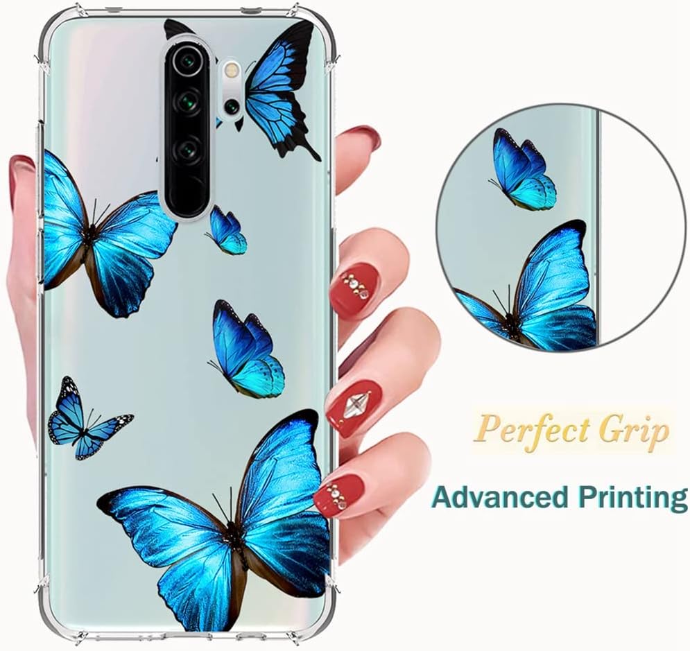Zoeirc Funda para Redmi Note 8 Pro M1906G7I Funda transparente para niñas y mujeres, TPU suave a prueba de golpes, funda protectora transparente