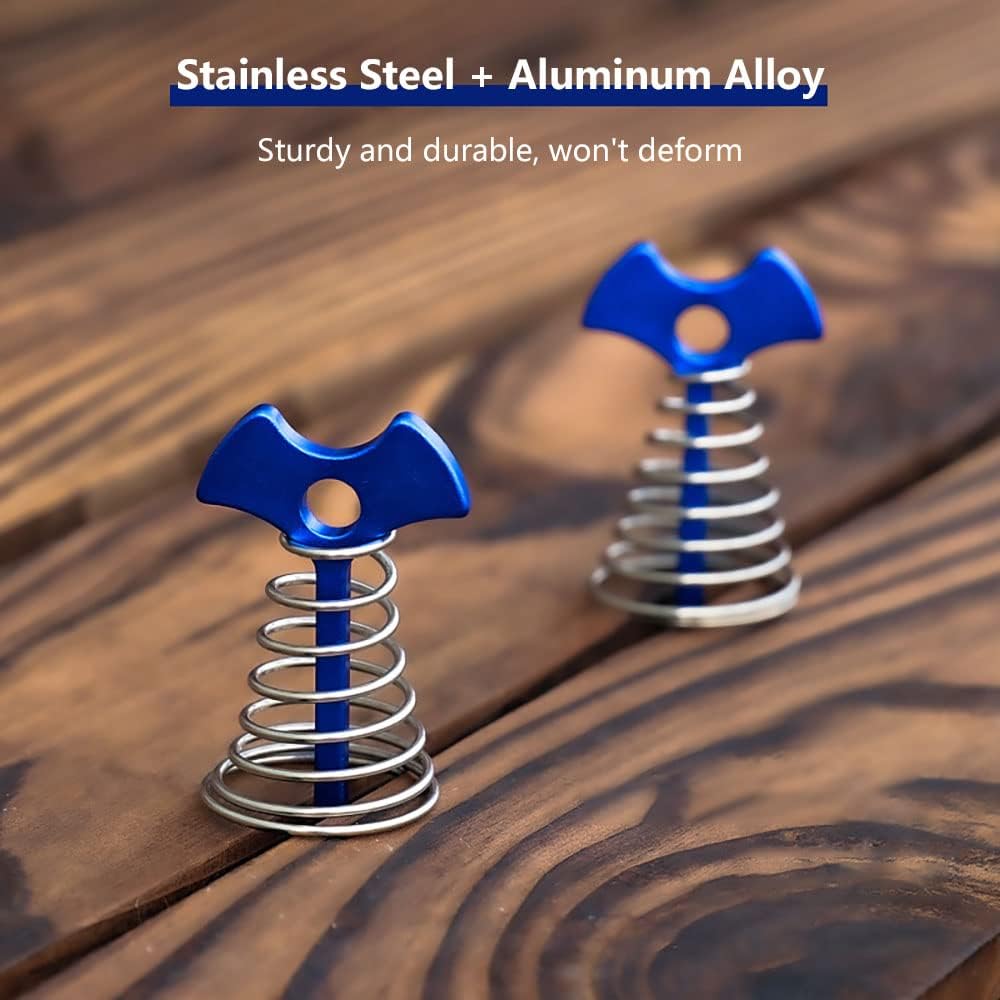 Fishbone – Estacas de anclaje para cubierta con mosquetones, estacas de aluminio para tienda de campaña con hebilla de resorte, estacas de tienda de