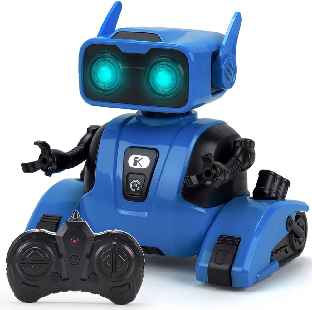 Robots de control remoto para niños, con ojos LED, movimientos de baile, música, cabeza y brazos flexibles, regalo de Navidad para mayores de 3 años
