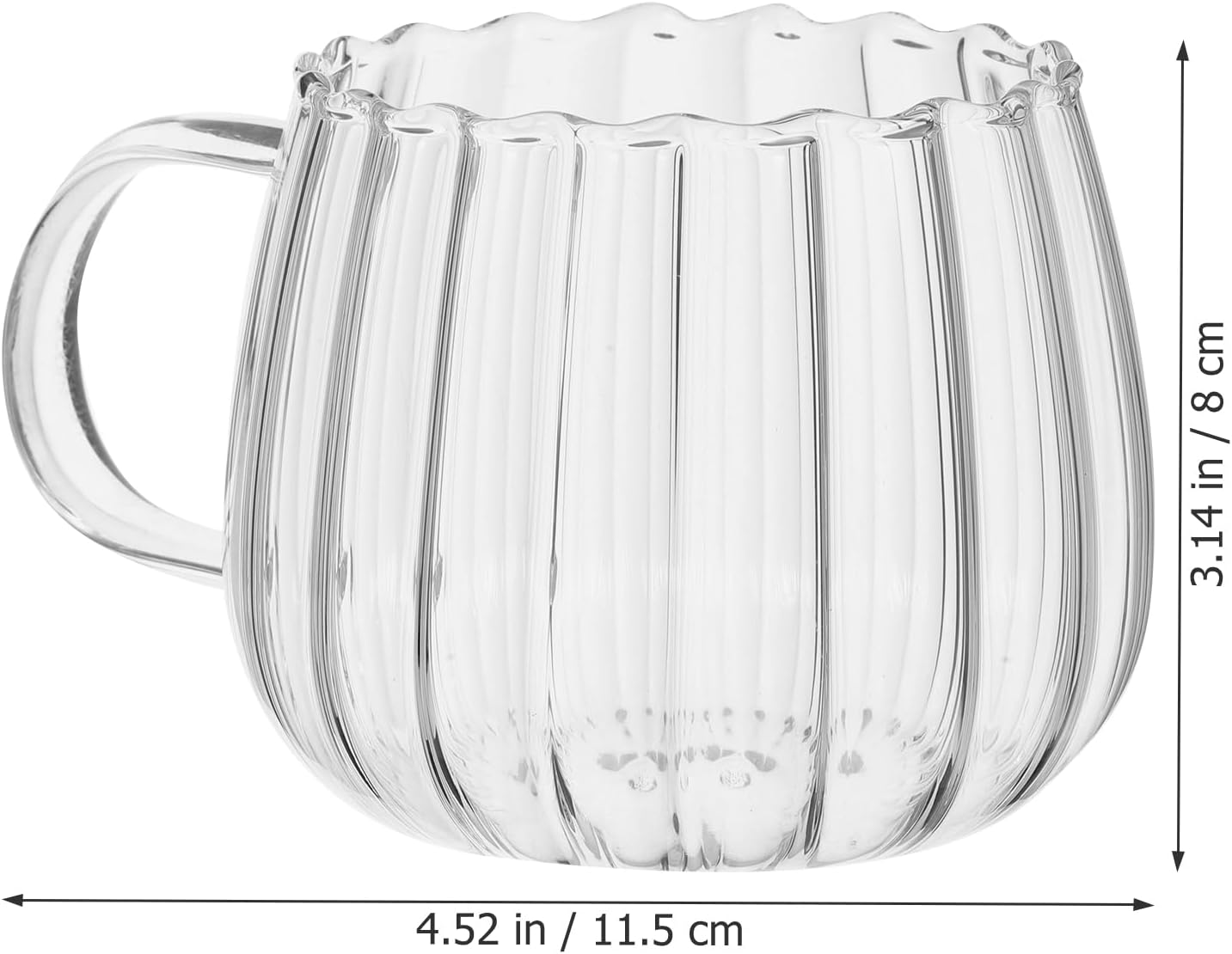 DOITOOL Tazas de calabaza de cristal, 2 unidades, tazas de cristal transparente, taza de café de oficina, taza de té transparente, tazas de vidrio