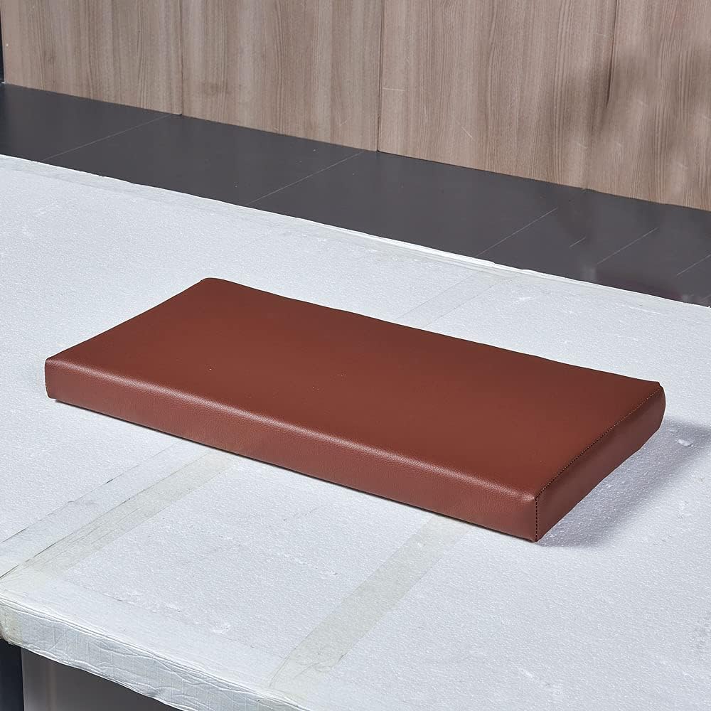 Cojines de banco de piano con piel sintética impermeable para almacenamiento de zapatos, almohadilla de banco de 14 x 30 pulgadas, color marrón