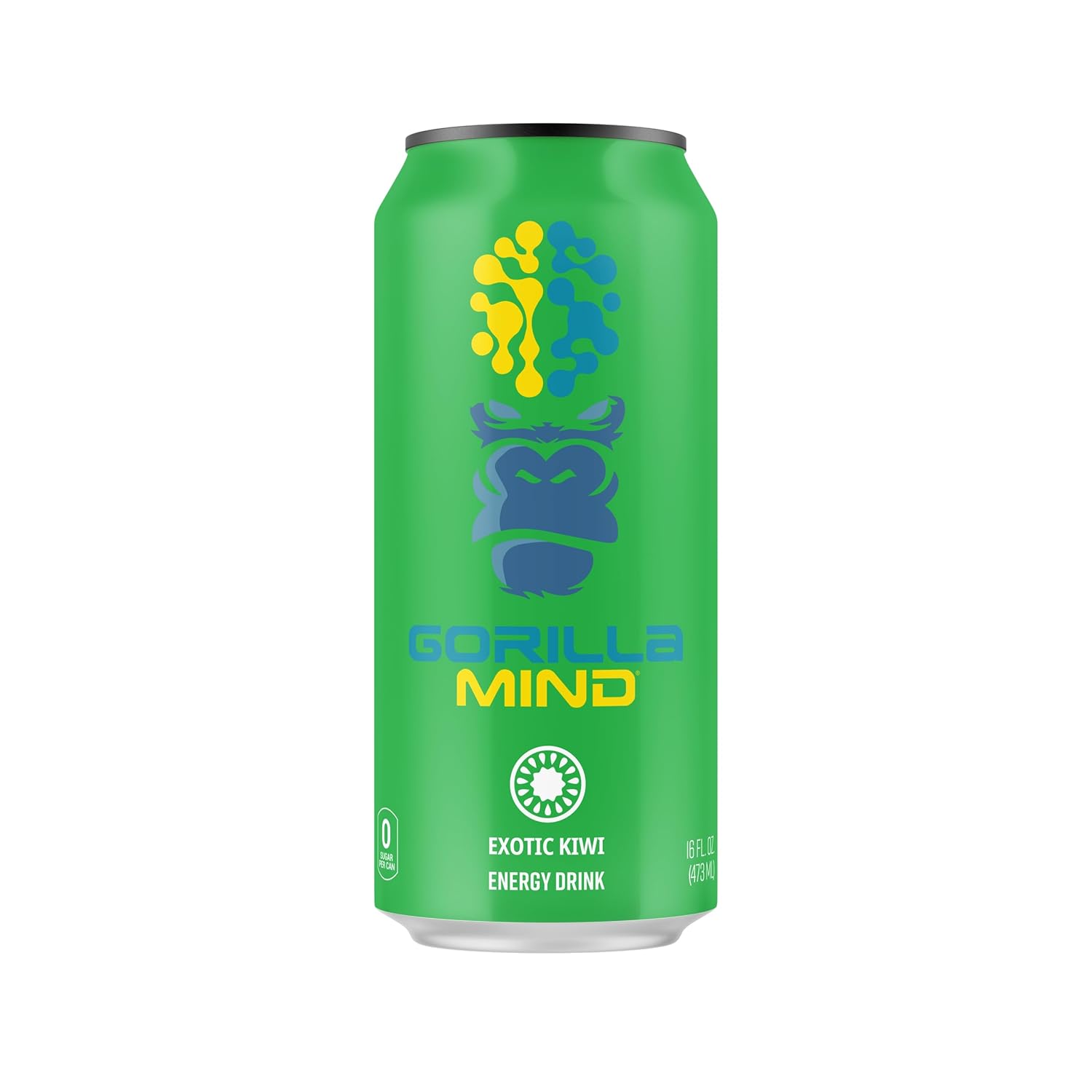 Gorilla Mind Bebida energética  Energía inigualable  Enfoque amplificado  N-acetil-L-tirosina, alfa-GPC, 200 mg de cafeína, uridina, azafrán  0