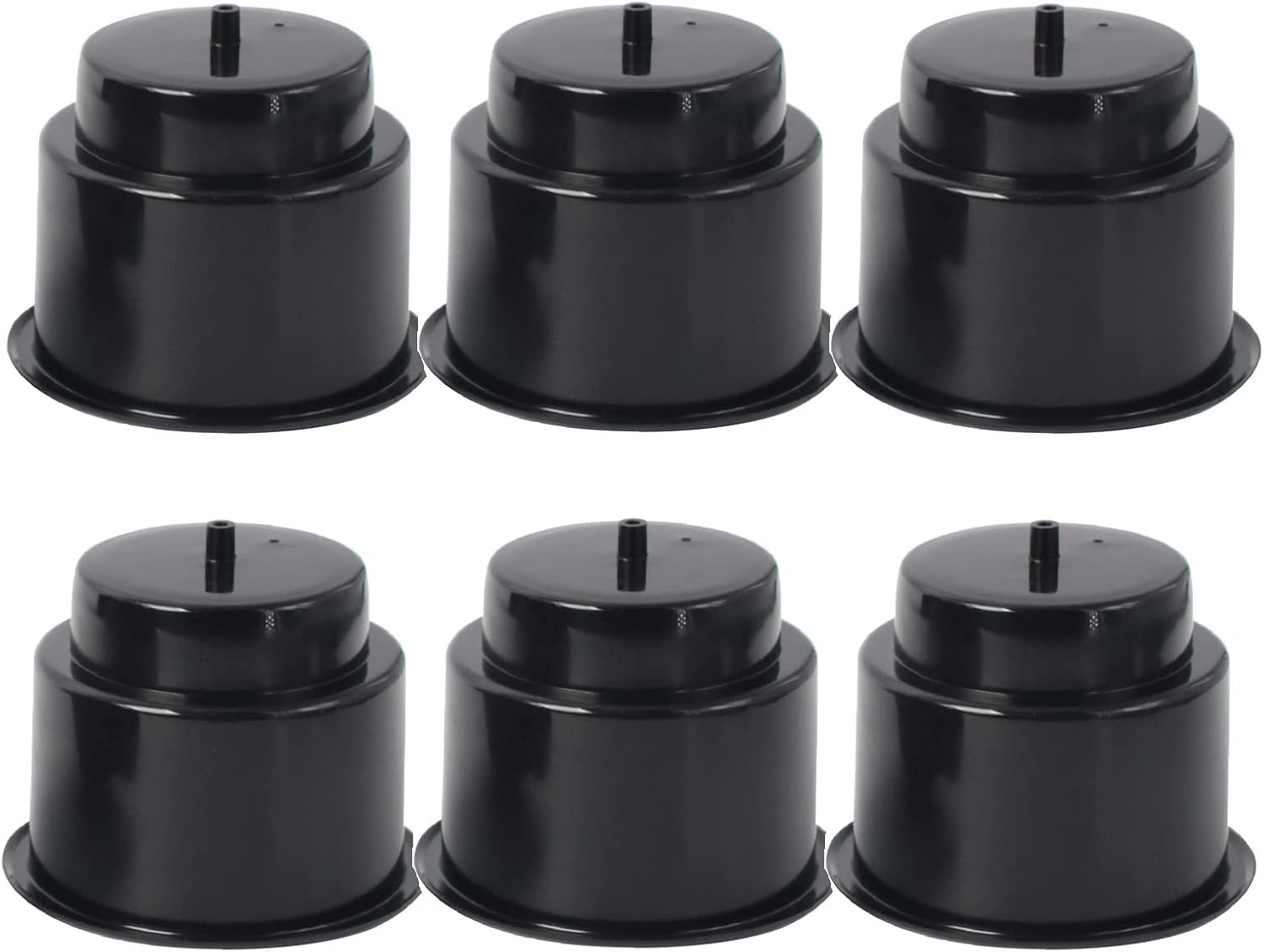 NovelBee 6 portavasos de plástico negro, soporte empotrado para bebidas con drenaje para barco, camión, automóvil, cámper, caravana, caravana