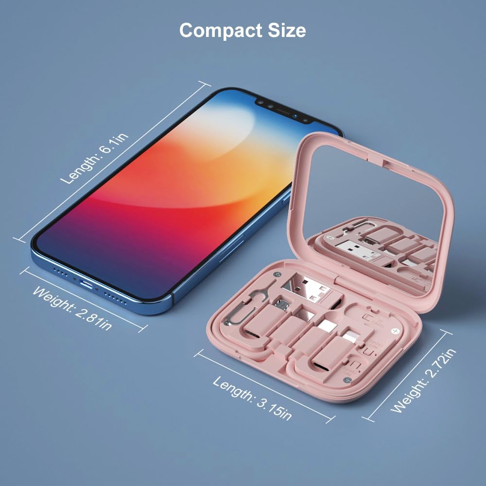 YANZIE Adaptador USB-C a USB, caja de cable USB C a iluminación contiene espejo de maquillajecable USB CMicro USB a USB CUSB A a USB C, adaptadores