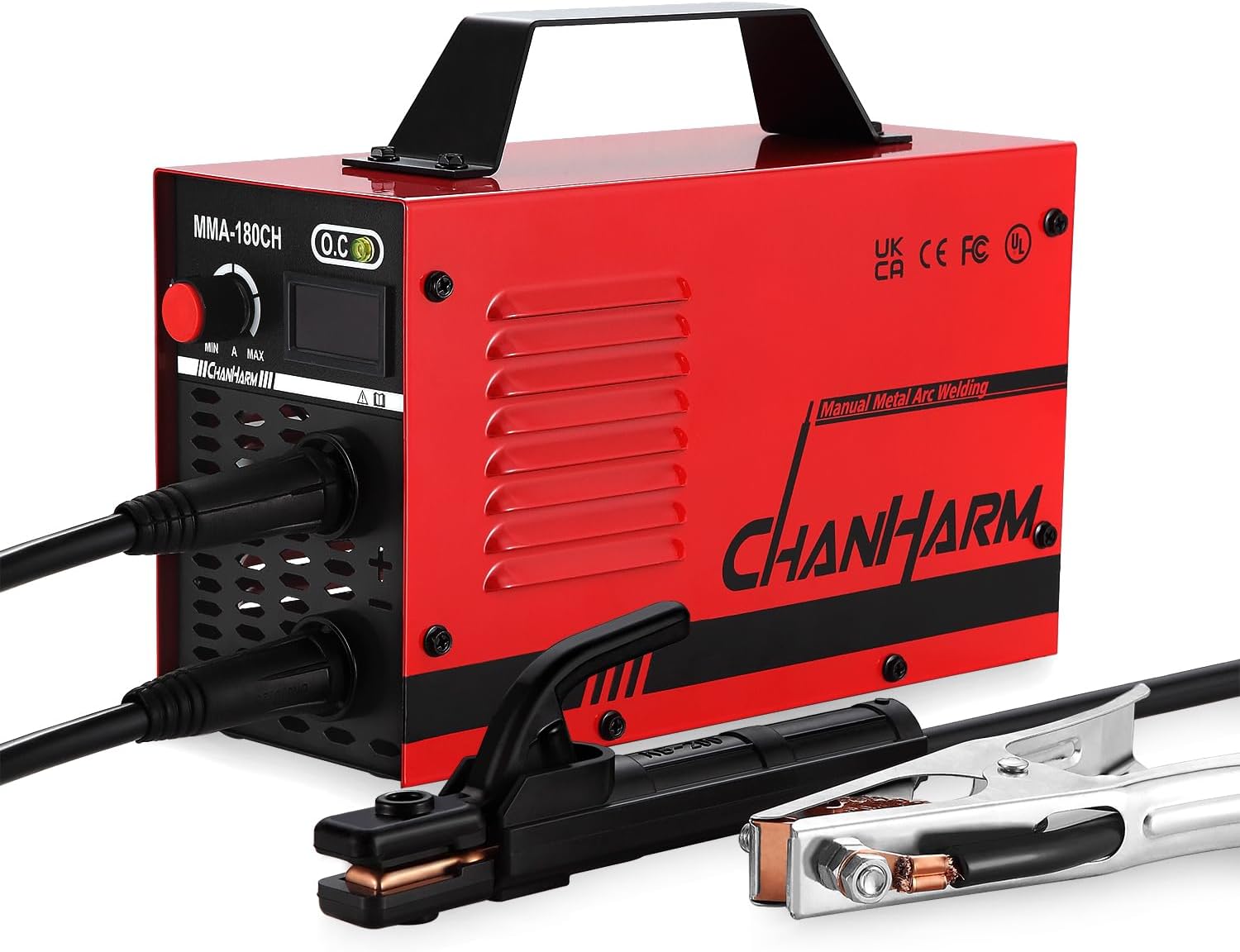 Chanharm Soldador eléctrico de palo 120A – Voltaje único 110V, máquina MMAW de CC, equipo de soldadura por arco de metal blindado para principiantes