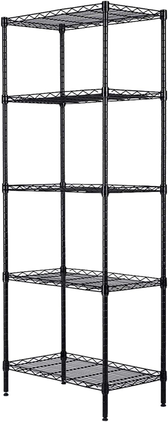 Estantería de 5 niveles, estante ajustable de alambre resistente, estante de almacenamiento de metal para despensa, armario, cocina, lavandería,