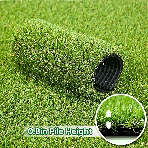 Petgrow Césped artificial sintético de 1 x 20 pies, alfombra de césped sintético falso de 0.8 pulgadas de altura para césped artificial para
