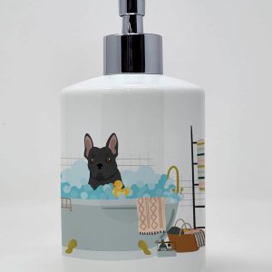 Caroline’s Treasures WDK5612SOAP Dispensador de jabón de cerámica Bulldog francés negro dispensador de jabón de manos botellas para baño cocina, Caroline’s Treasures WDK5612SOAP Dispensador de jabón de cerámica Bulldog francés negro dispensador de jabón de manos botellas para baño cocina,