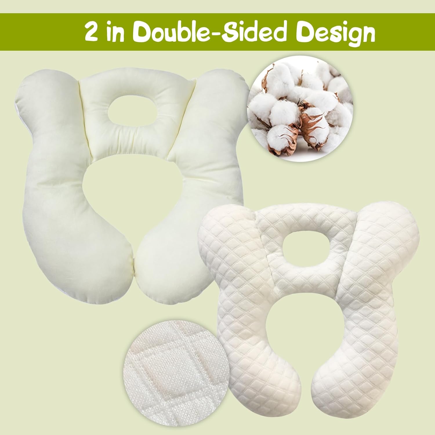 Almohada de viaje para bebé, cojín de apoyo para cabeza y cuello infantil para asiento de automóvil, cochecito y cochecito (beige)