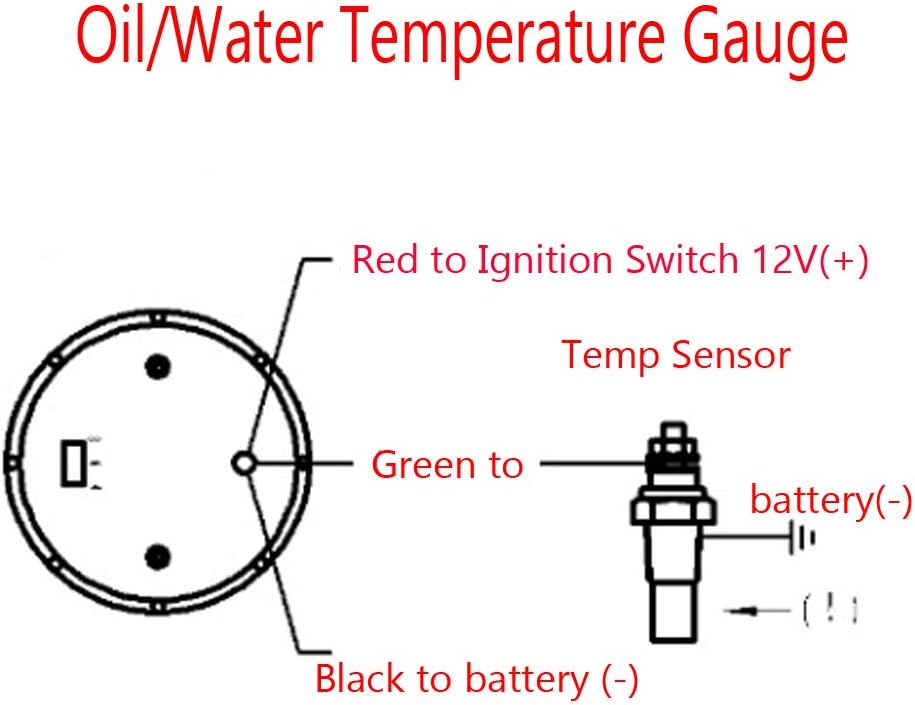 Puntero de motor de auto E Support, calibrador con barras indicadoras de aumento y lentes grises, de 2 pulgadas, medidor de temperatura del agua