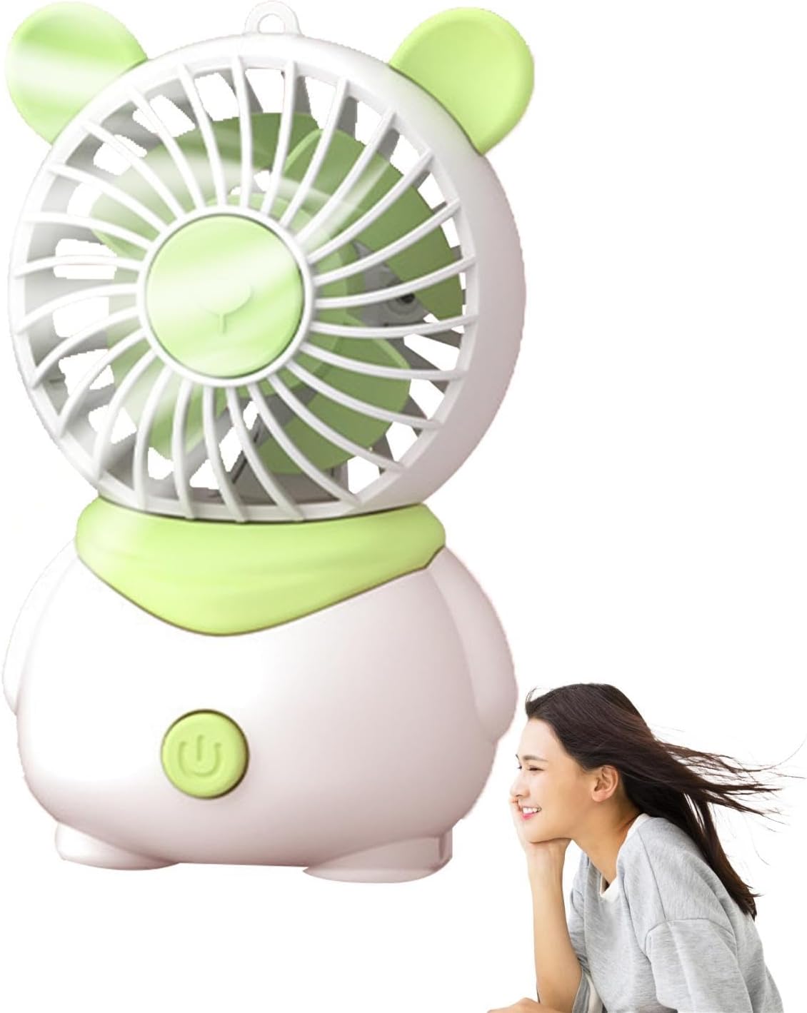 Ventilador de escritorio USB, diseño de cerdo, bonito ventilador portátil pequeño, silencioso de mano de cerdo lindo ventilador de 4 hojas,