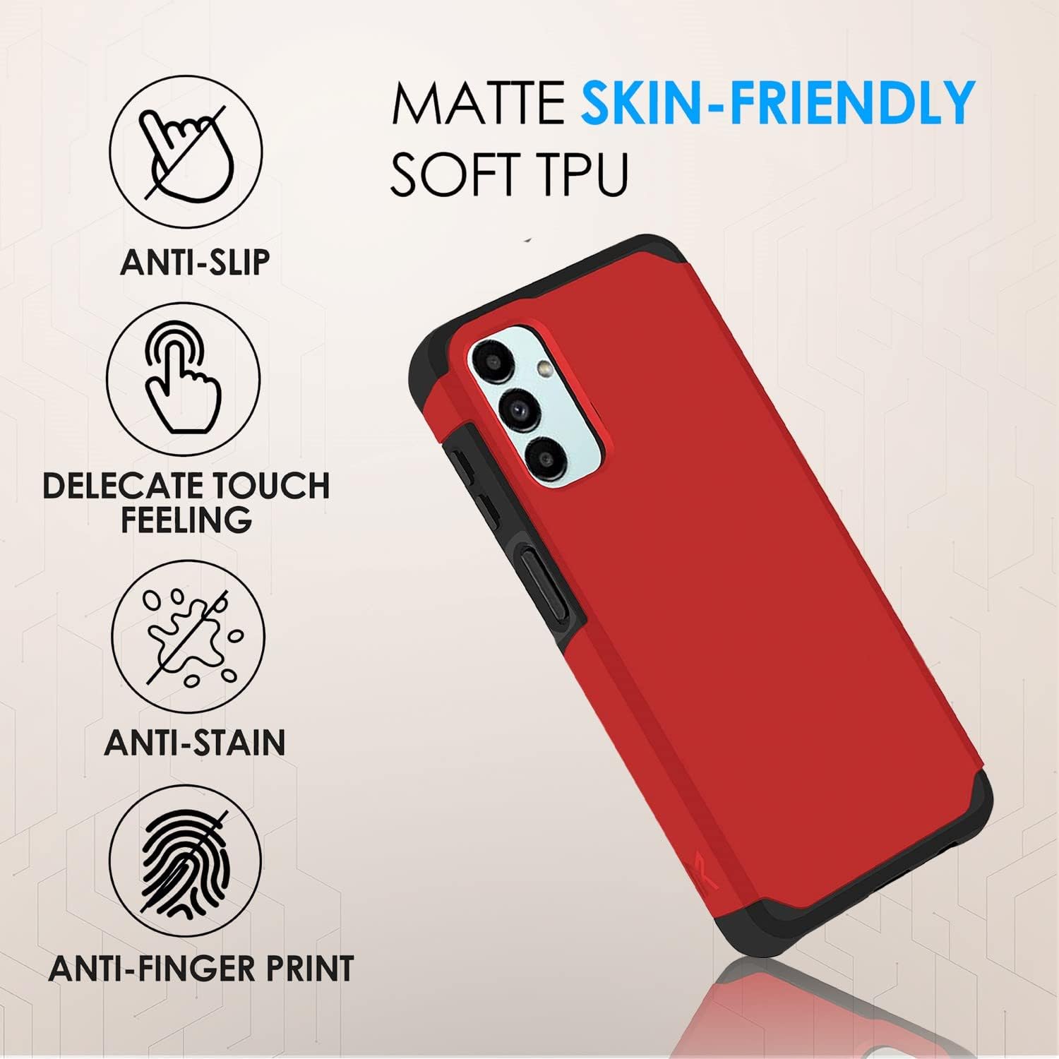 HRWireless Funda compatible con Samsung Galaxy A13 5G A04S (A047M), serie A04E (A042M) con diseño minimalista original de primera calidad para