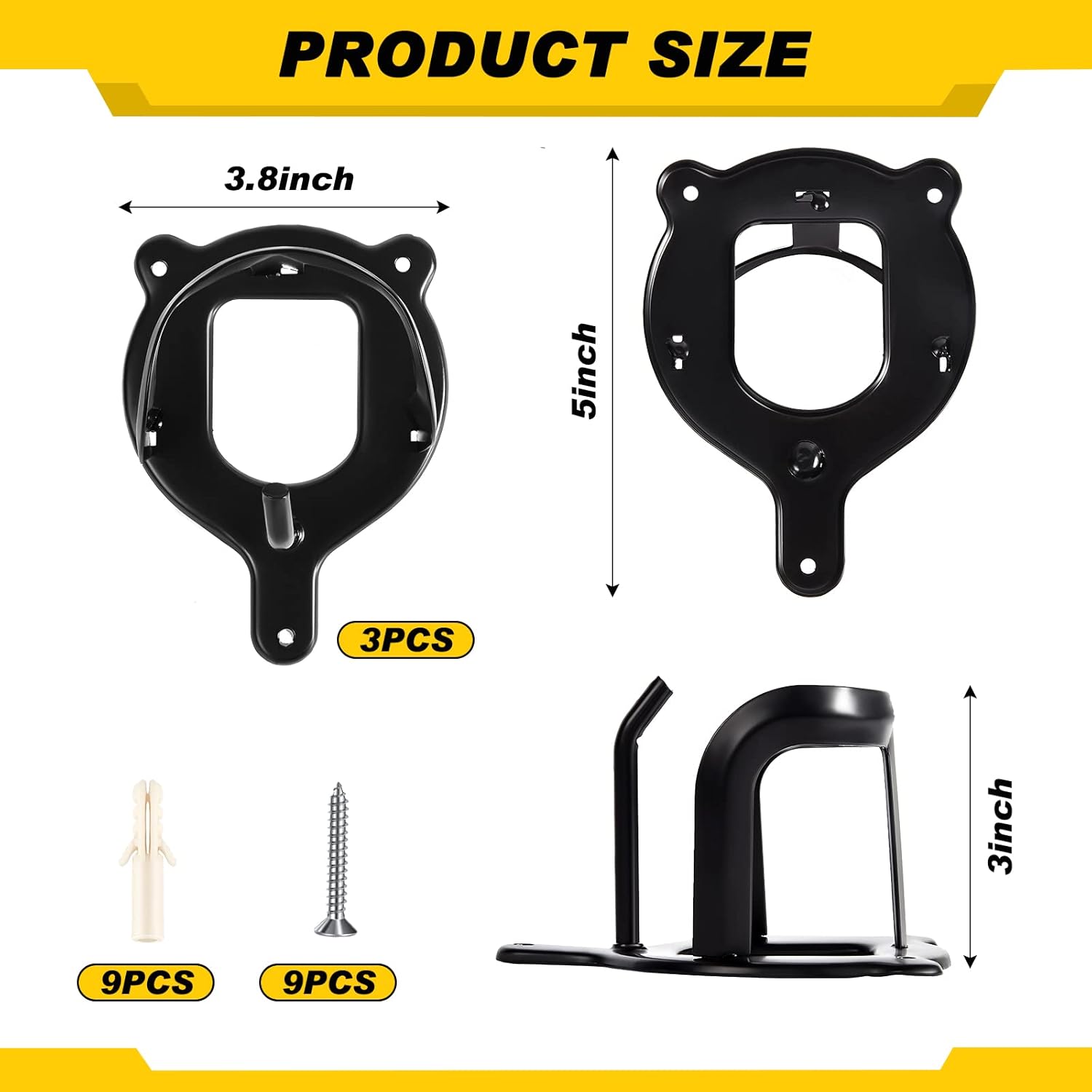 Soporte de brida de caballo de 3 unidades, ganchos de brida, ganchos de sujeción para caballo, soporte de metal para bridas con tubos y tornillo