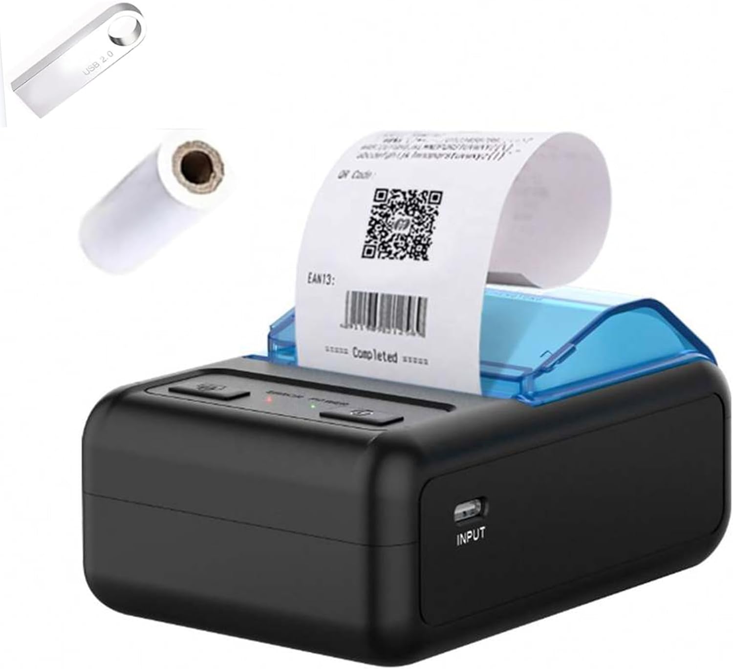 Impresora térmica Bluetooth de recibos de 2.283 in, solo compatible con AndroidWindows, no puede soportar iosiPadMAC, mini bolsillo portátil
