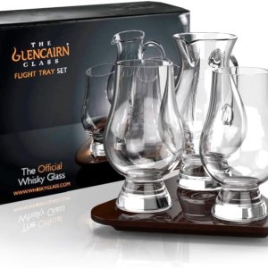 Glencairn – Juego de 2 vasos de whisky oficiales de Glencairn y bandeja de vuelo de agua – Juego de vasos de whisky de degustación para hombres y Glencairn – Juego de 2 vasos de whisky oficiales de Glencairn y bandeja de vuelo de agua – Juego de vasos de whisky de degustación para hombres y